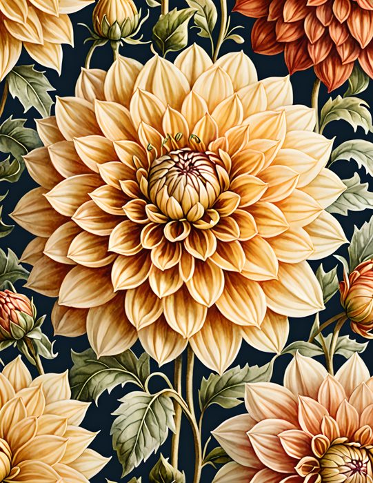 Golden dahlia bloom