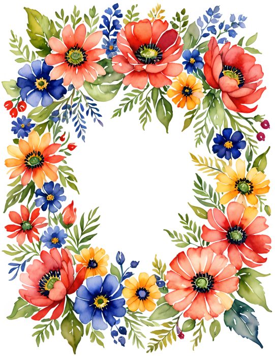 Poppy wreath frame