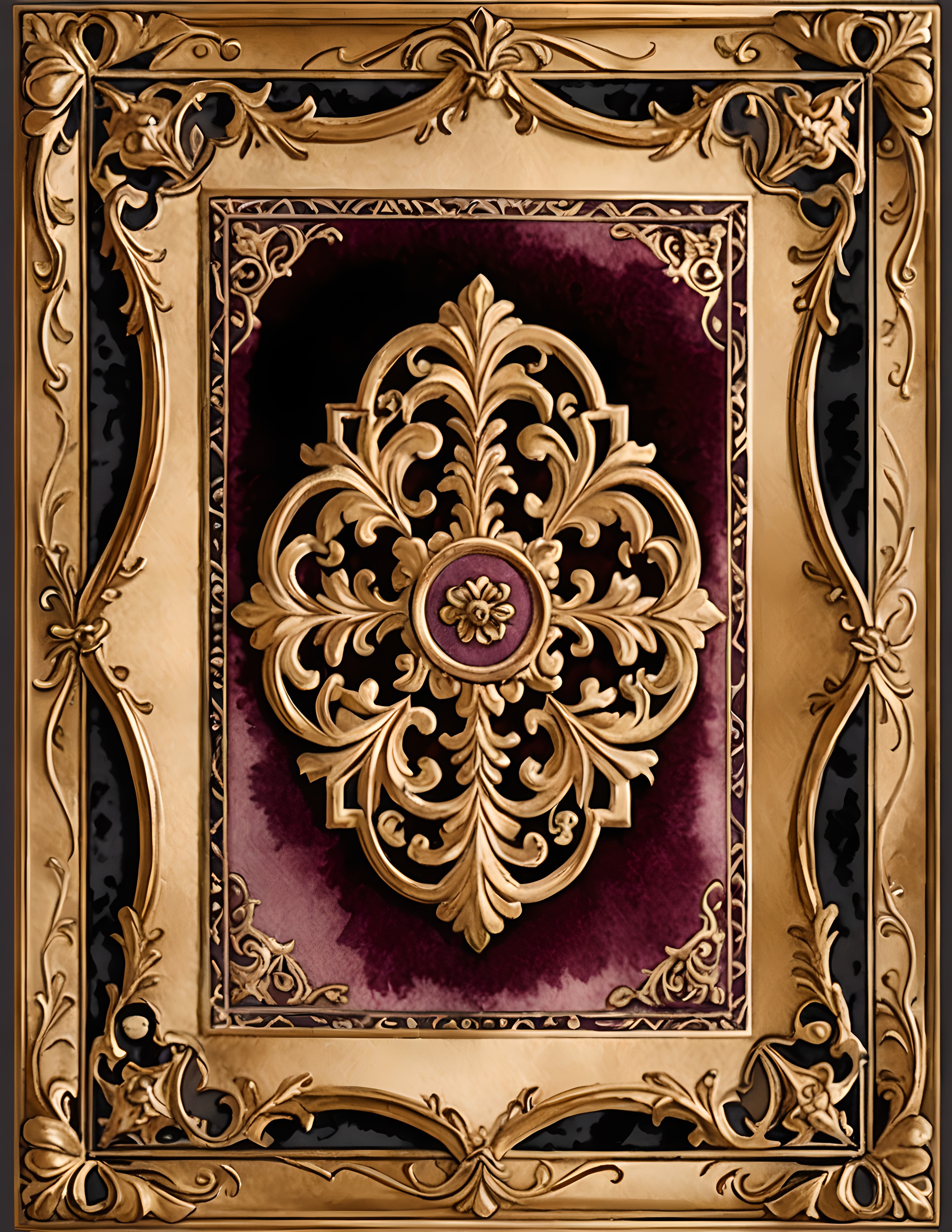 Real Velvet Archive page with burgundy velvet and antique gold ornament