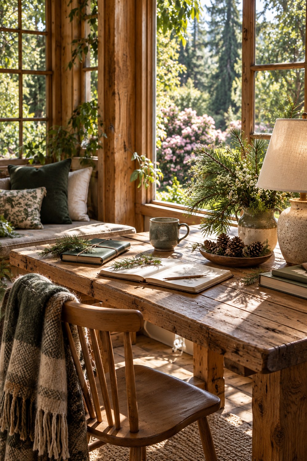 Atmospheric scene inspired by the Log Cabin palette
