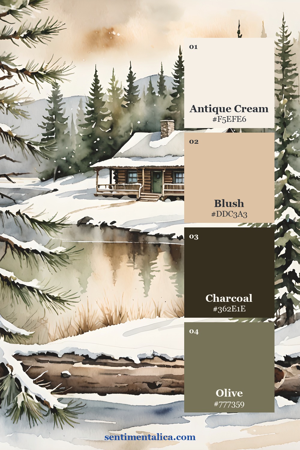 Second color palette sampled from a real Log Cabin page