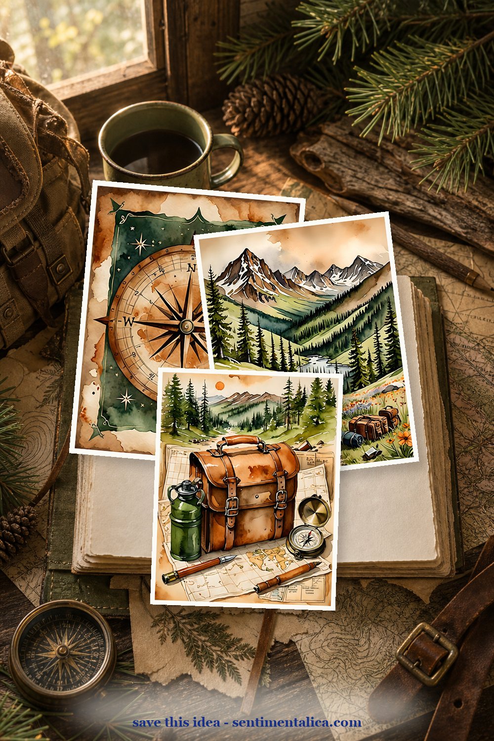 Realistic junk journal process scene inspired by the listing colors