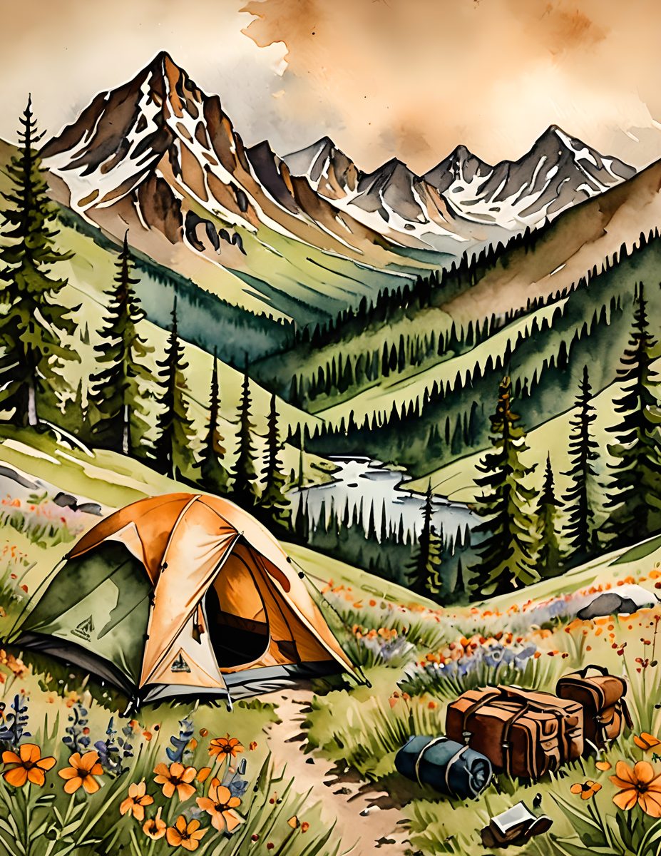 Real printable page example from A Summer Trail Journal Theme With Maps and Mountain Greens