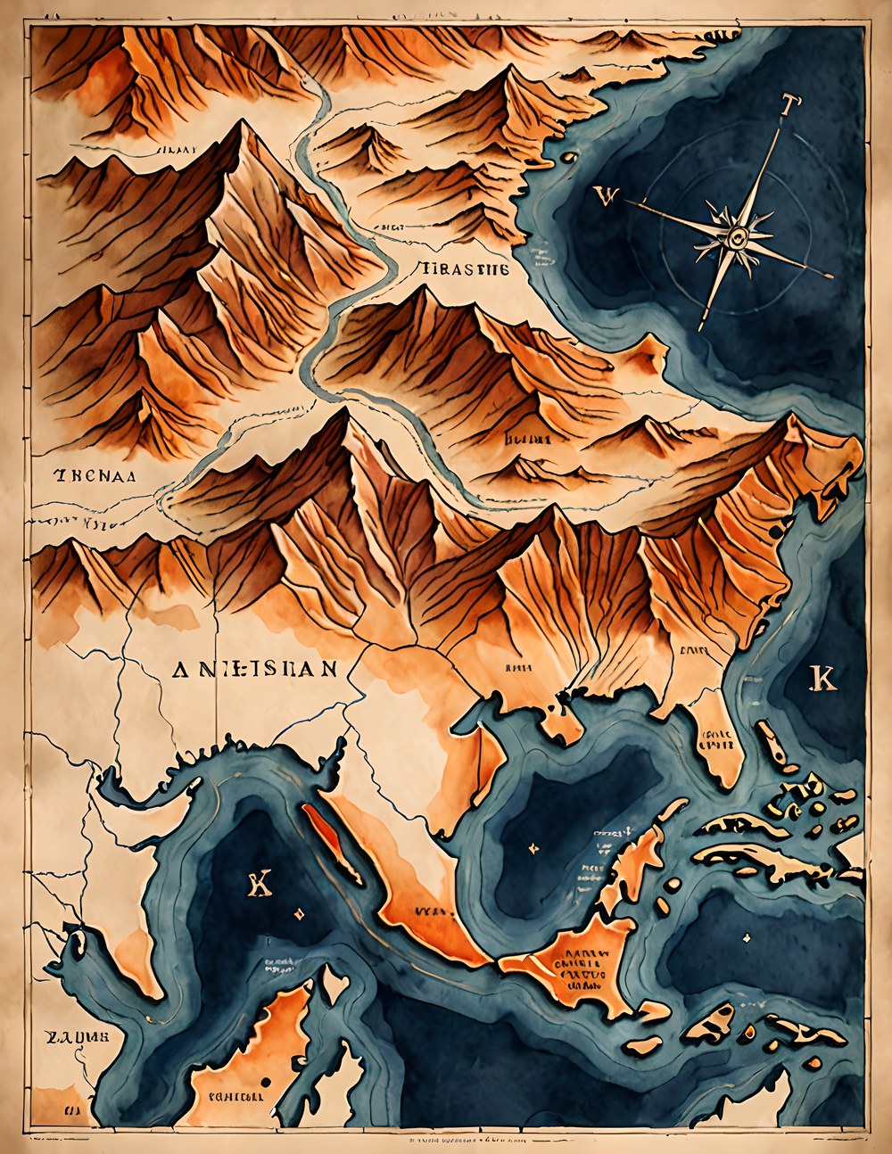 An individual Wander Far watercolor page from the featured collection