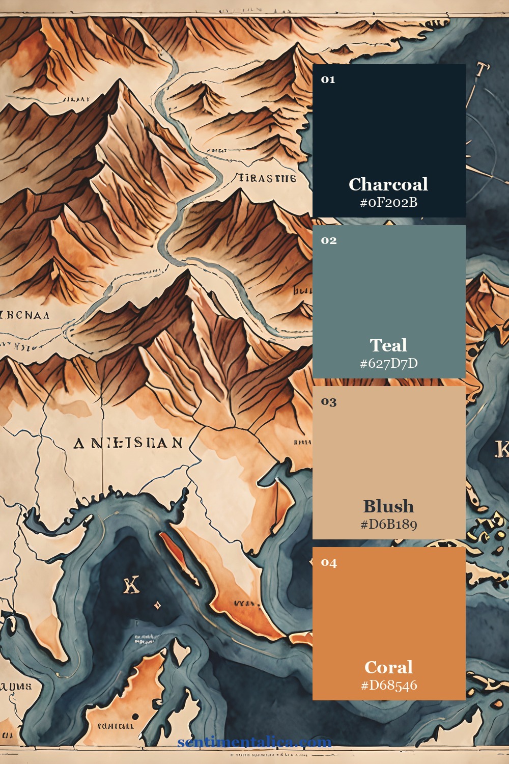 Color palette sampled from a real Wander Far page