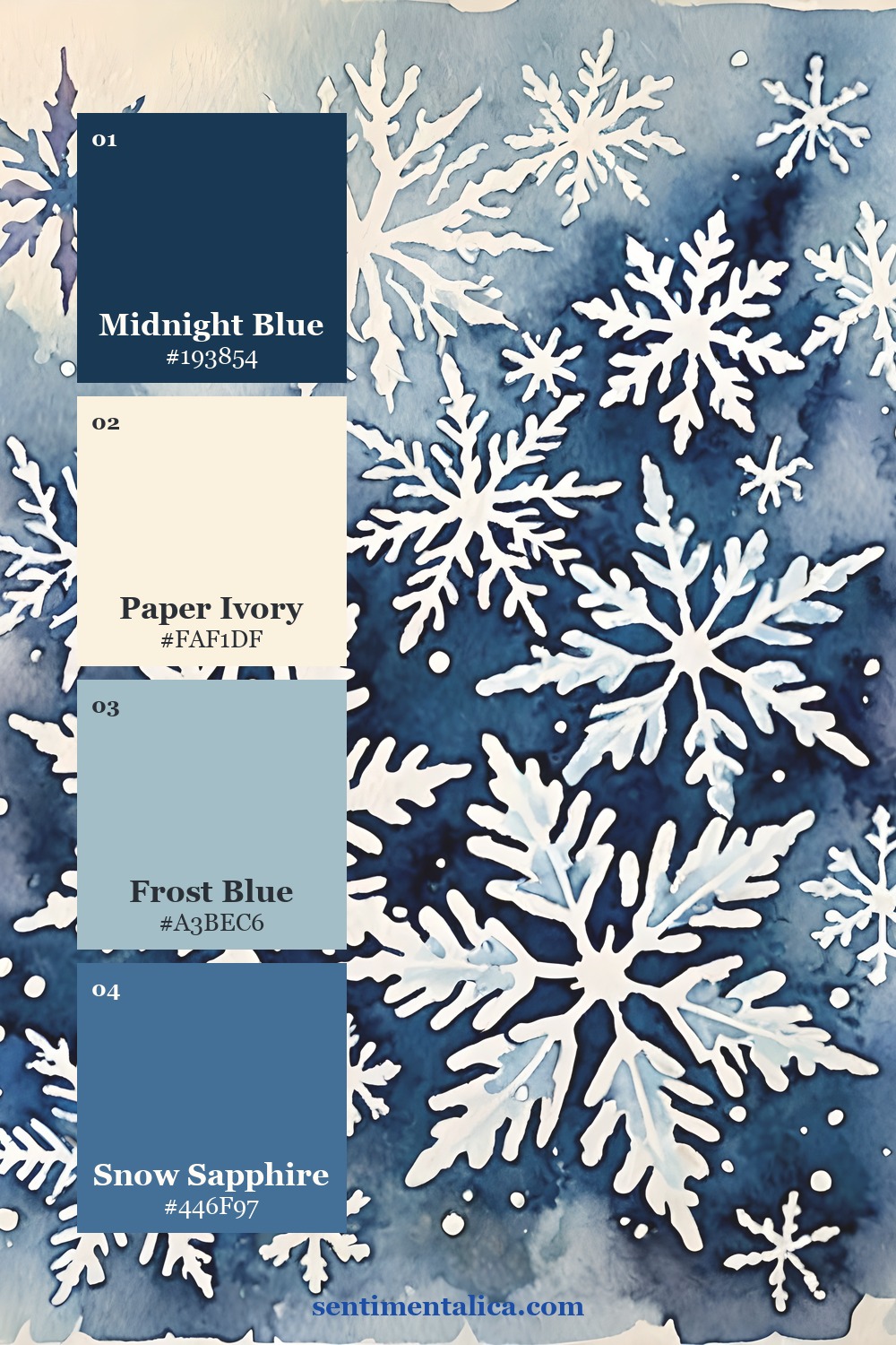 Warm accent and cool supporting tones from a third Winter Blue image