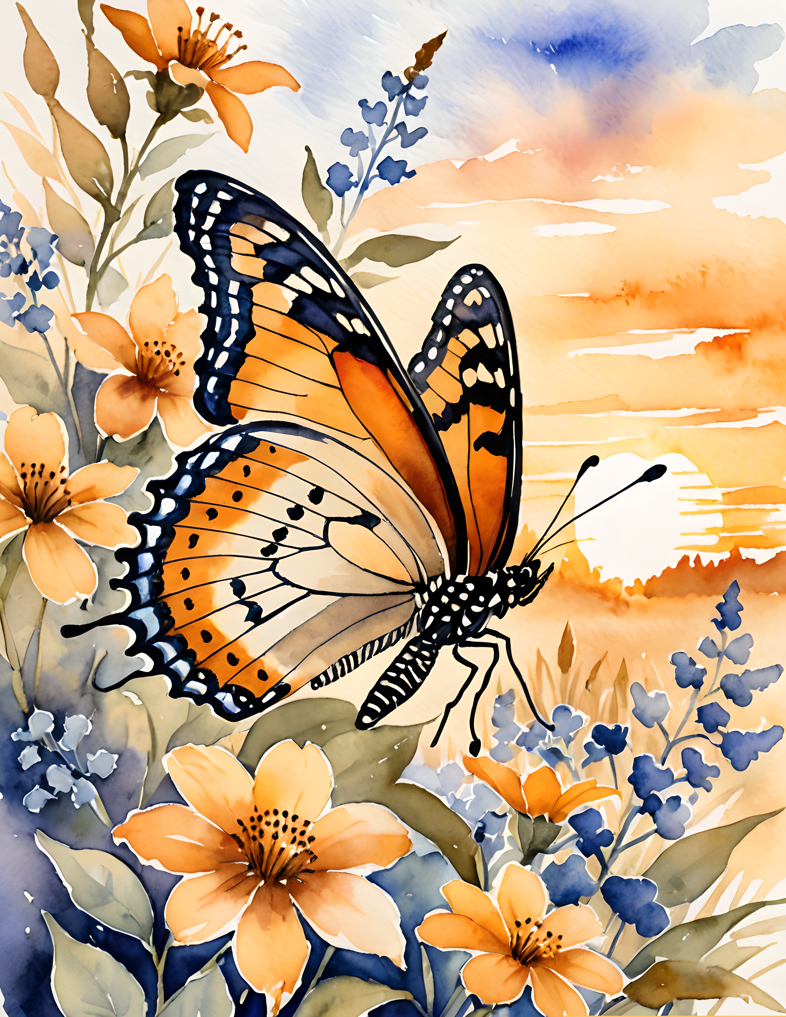 Real Butterfly Study listing composition with labels and aged paper