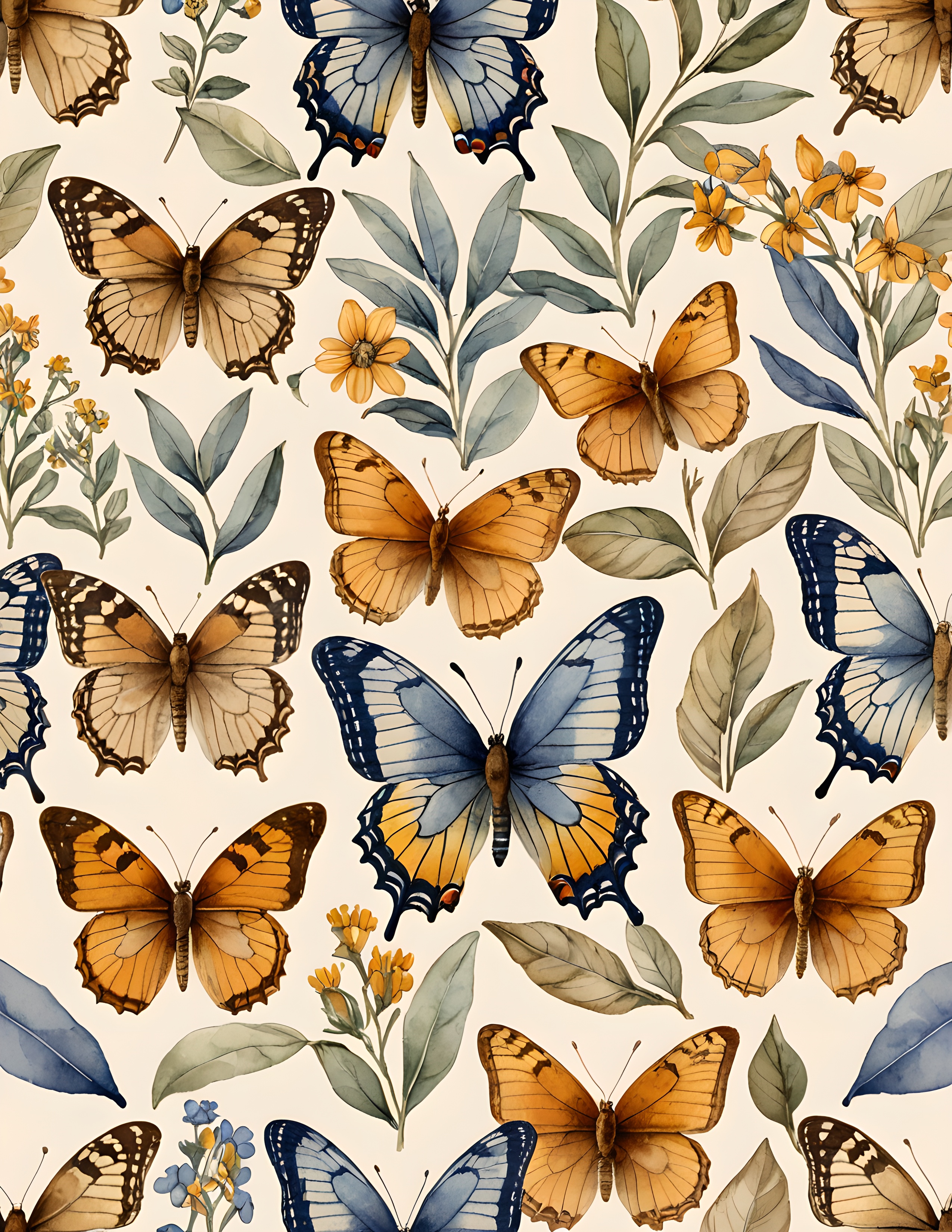 Real Butterfly Study listing composition in soft naturalist colors
