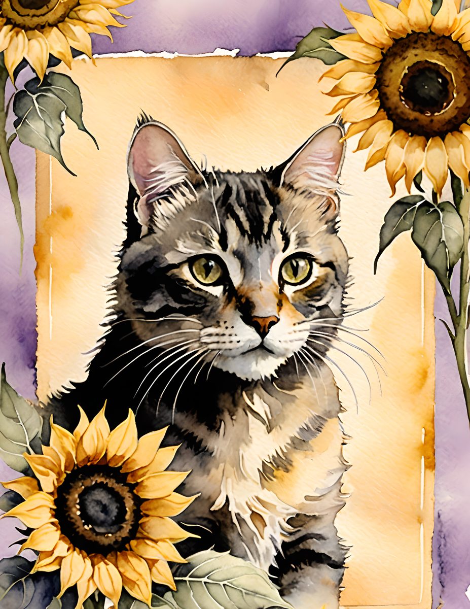 Whisker Bloom soft floral printable page