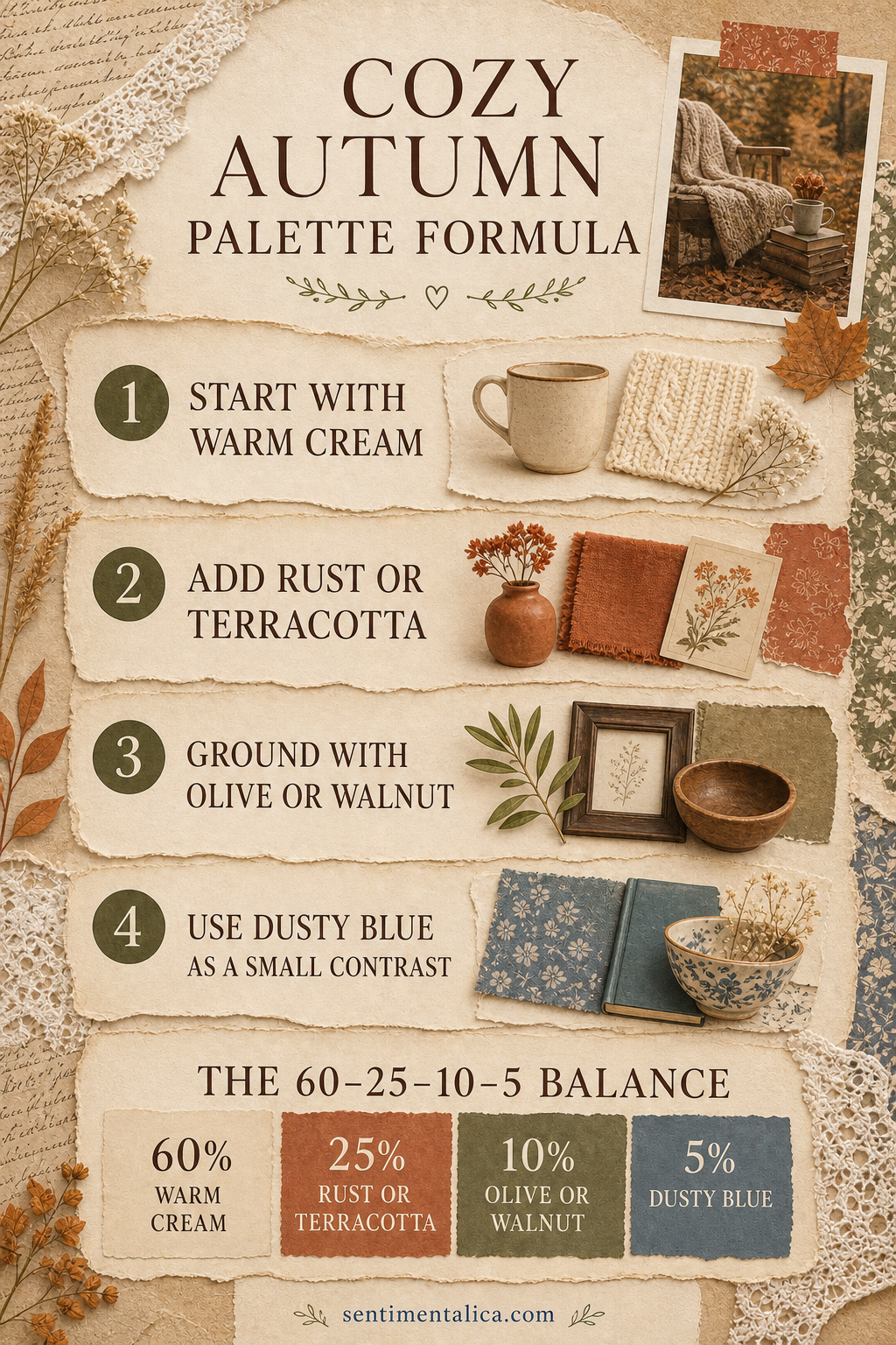 Cozy Autumn palette formula infographic