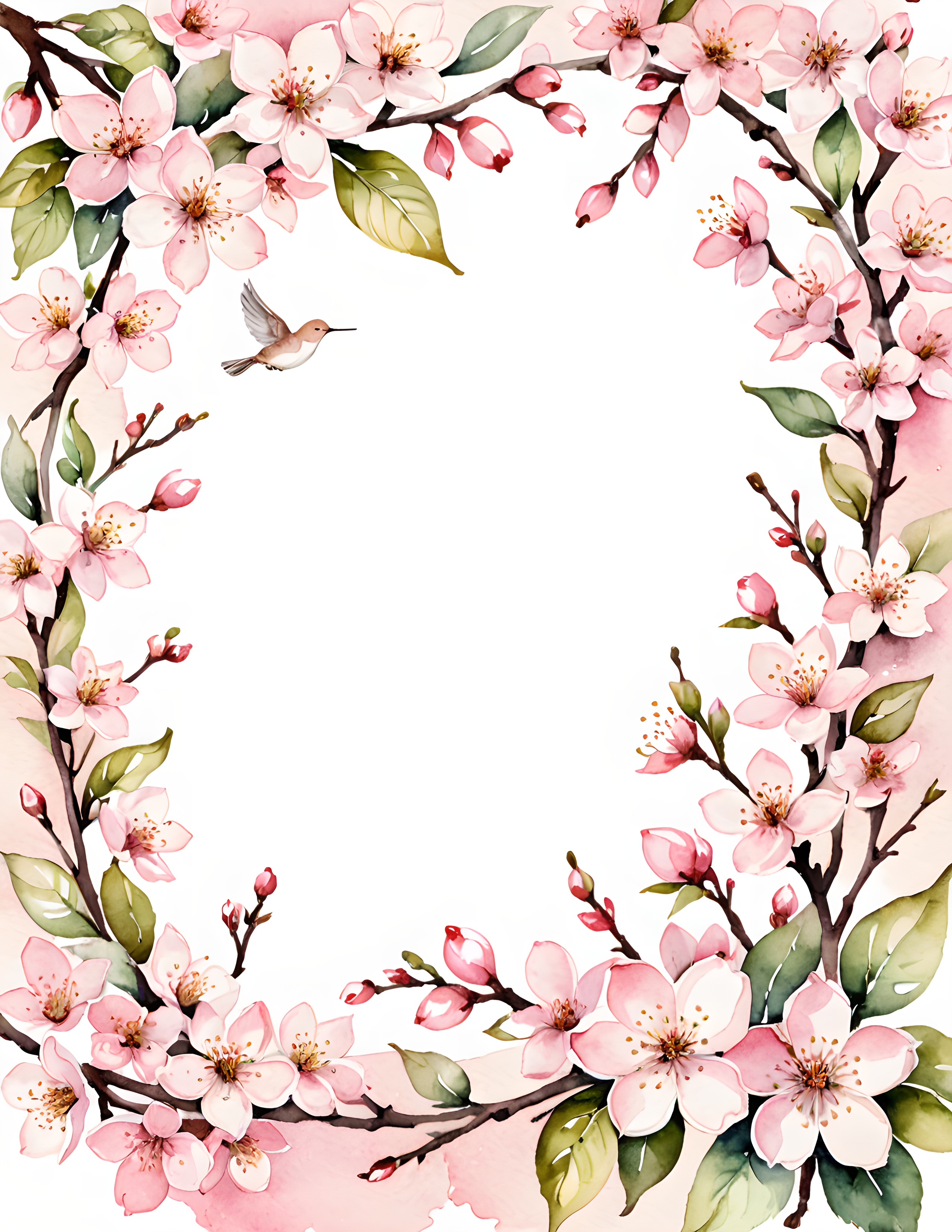 Real Antique Easter page framed by pink cherry blossoms and a small spring bird