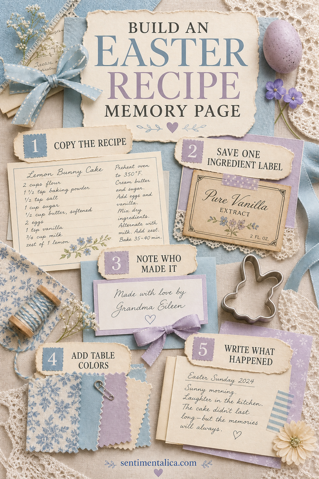 Five steps for building an Easter recipe memory page