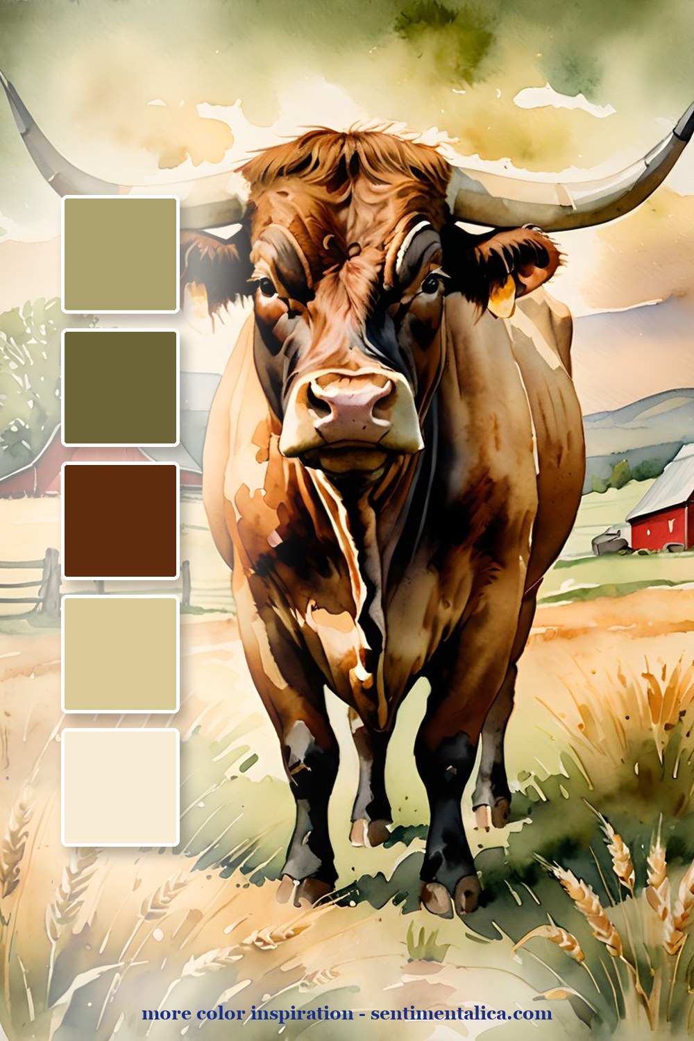 Second showpiece color palette for farmhouse animal journal ideas for country pages