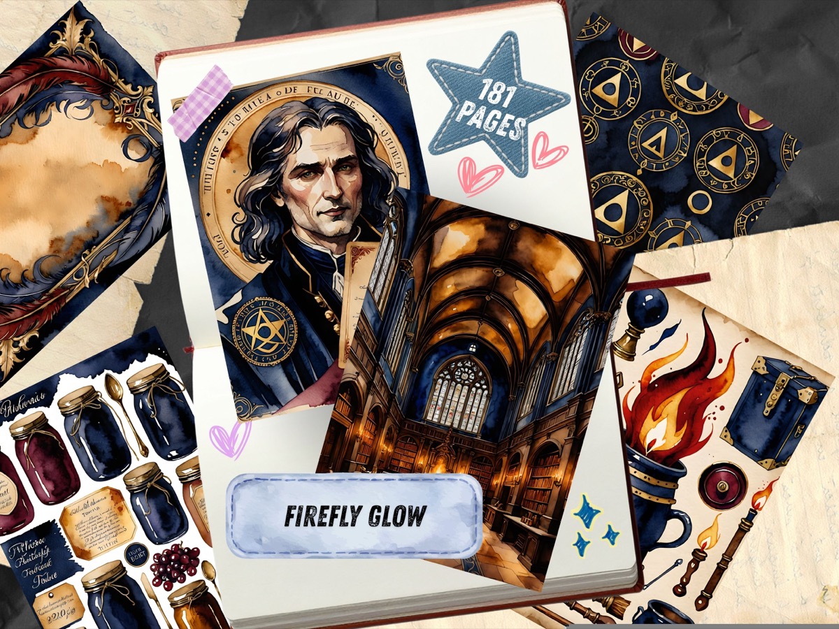 Real Firefly Glow listing composition with warm vellum and brown details