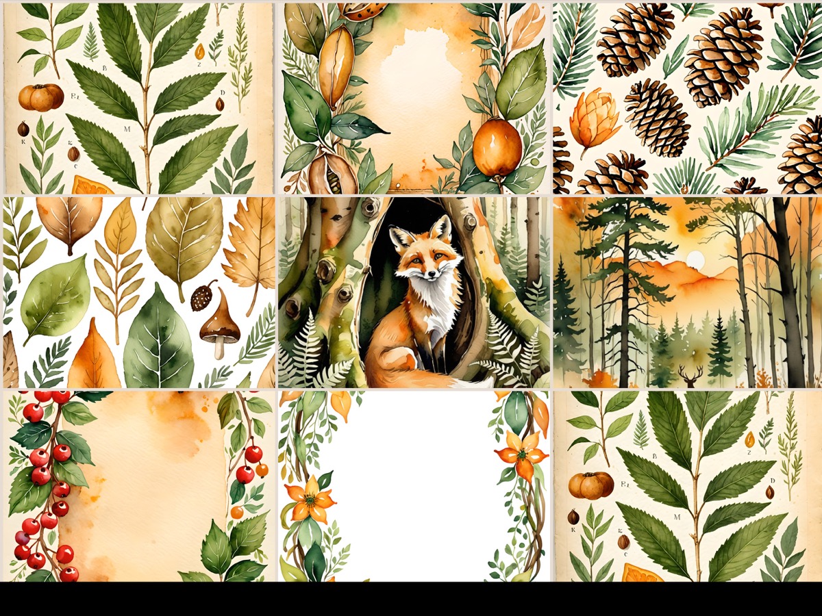 Real Foxglove Hollow listing composition with autumn woodland imagery
