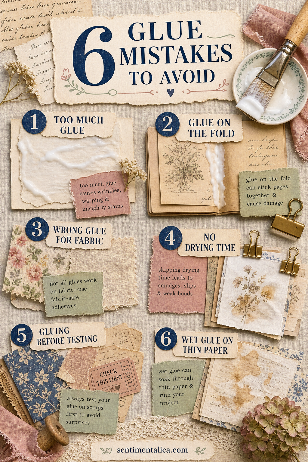 Six glue mistakes to avoid in a junk journal