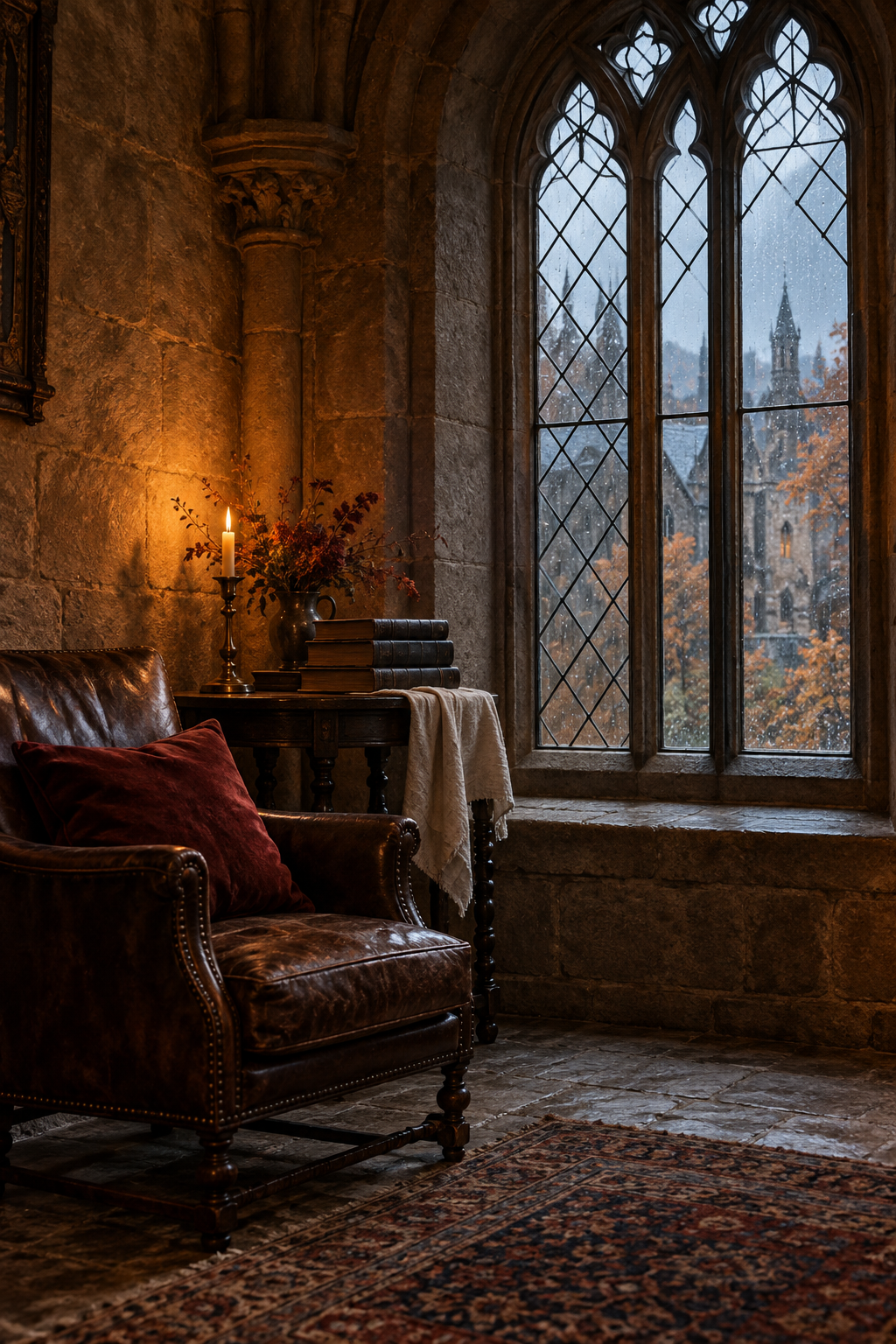 Atmospheric scene for gothic journal colors that leave room for handwriting