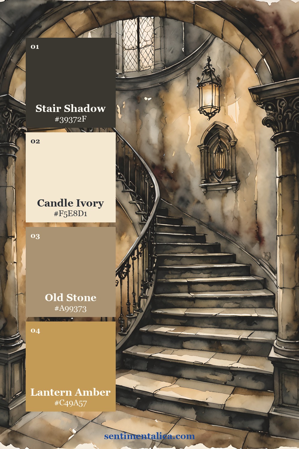 Curated colors drawn from a distinct real Dark Manor watercolor image