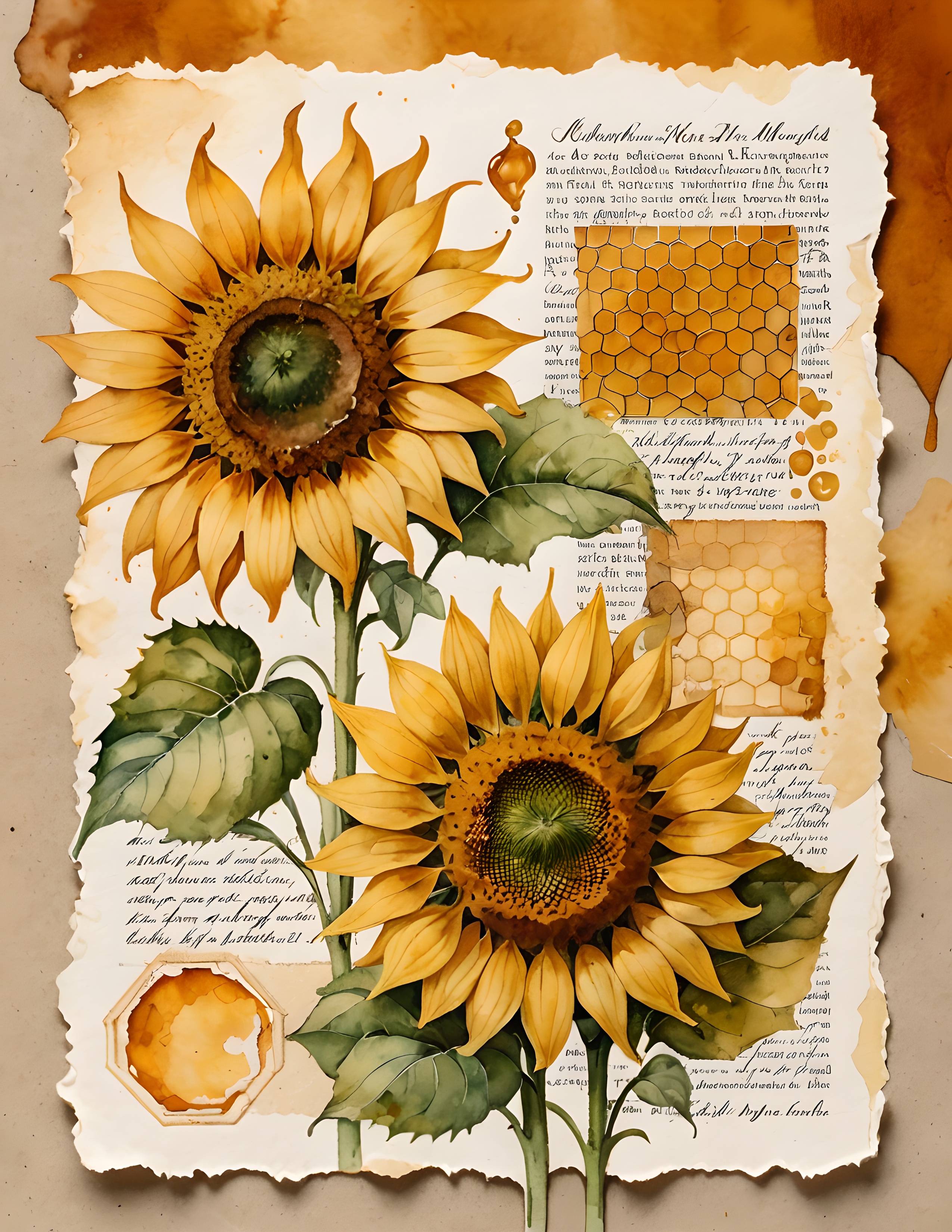 Honey Bloom sunflower collage customer page