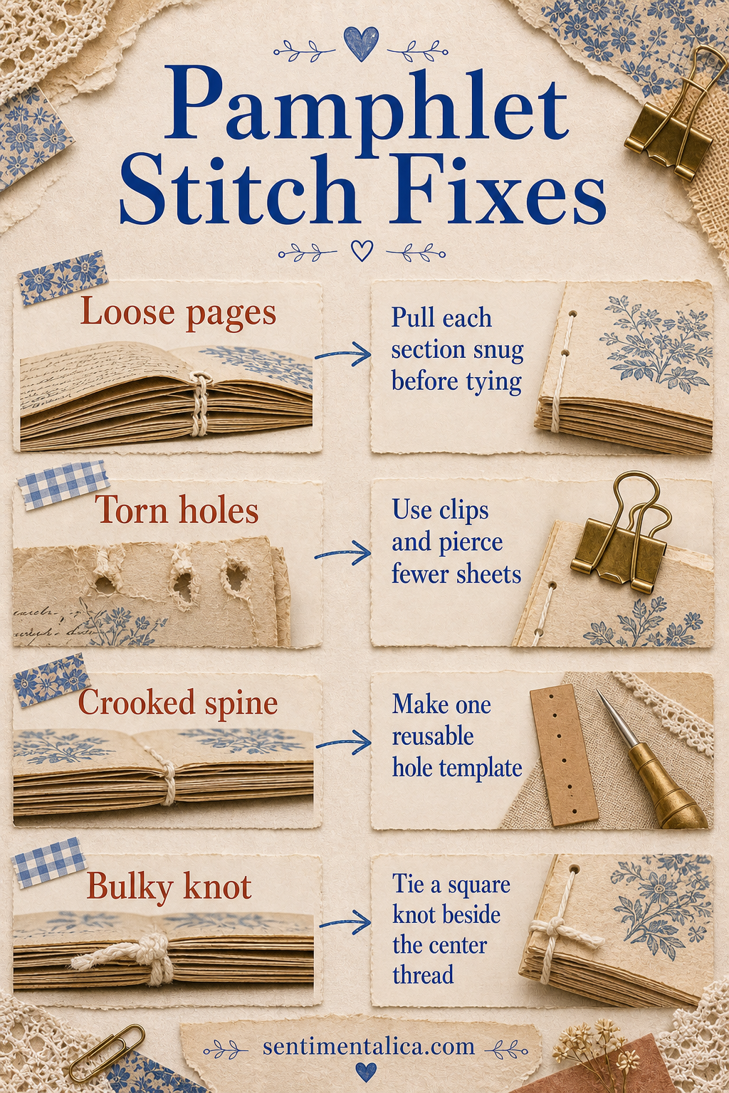Pamphlet stitch troubleshooting infographic