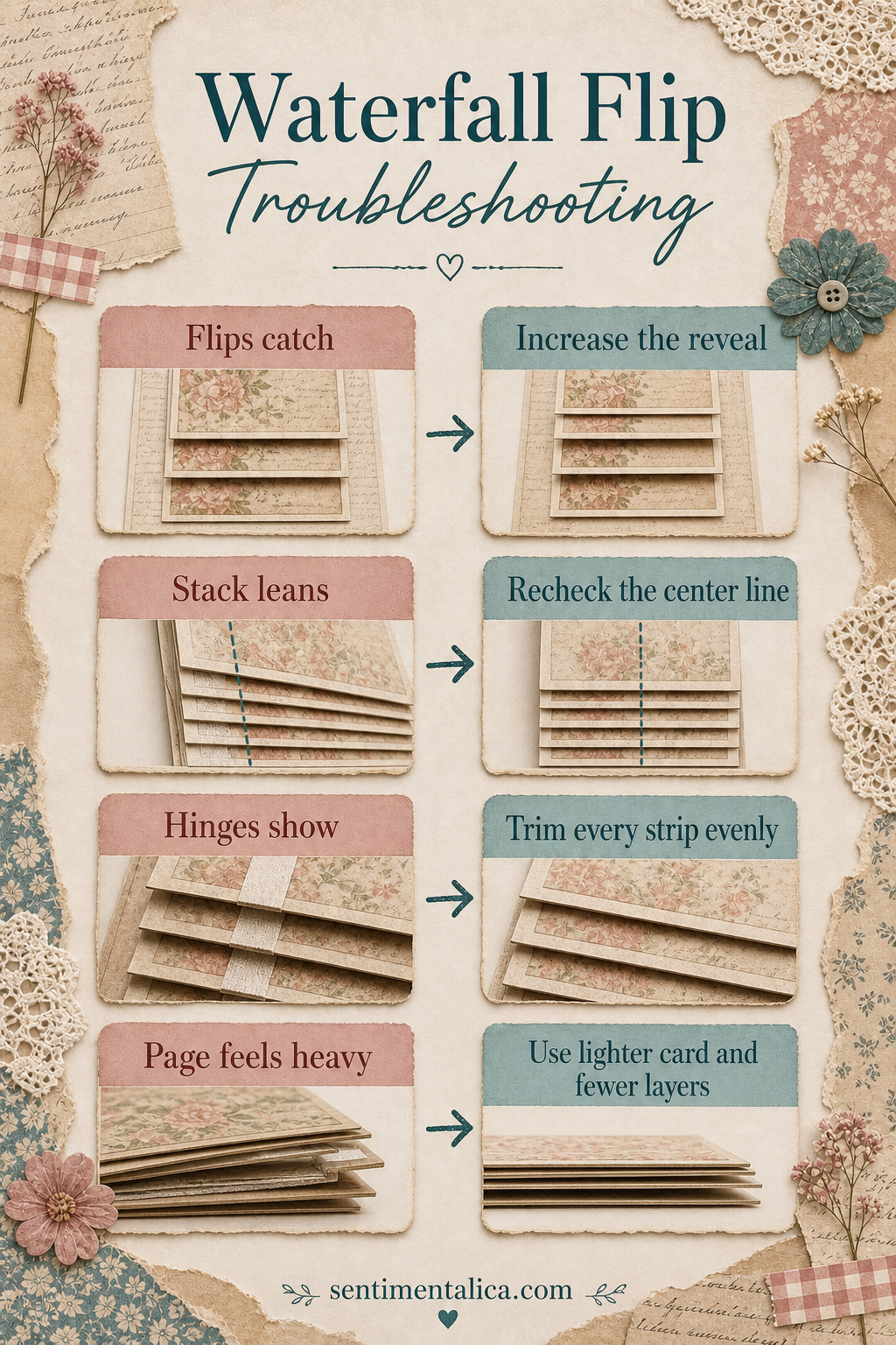 Waterfall flip troubleshooting infographic