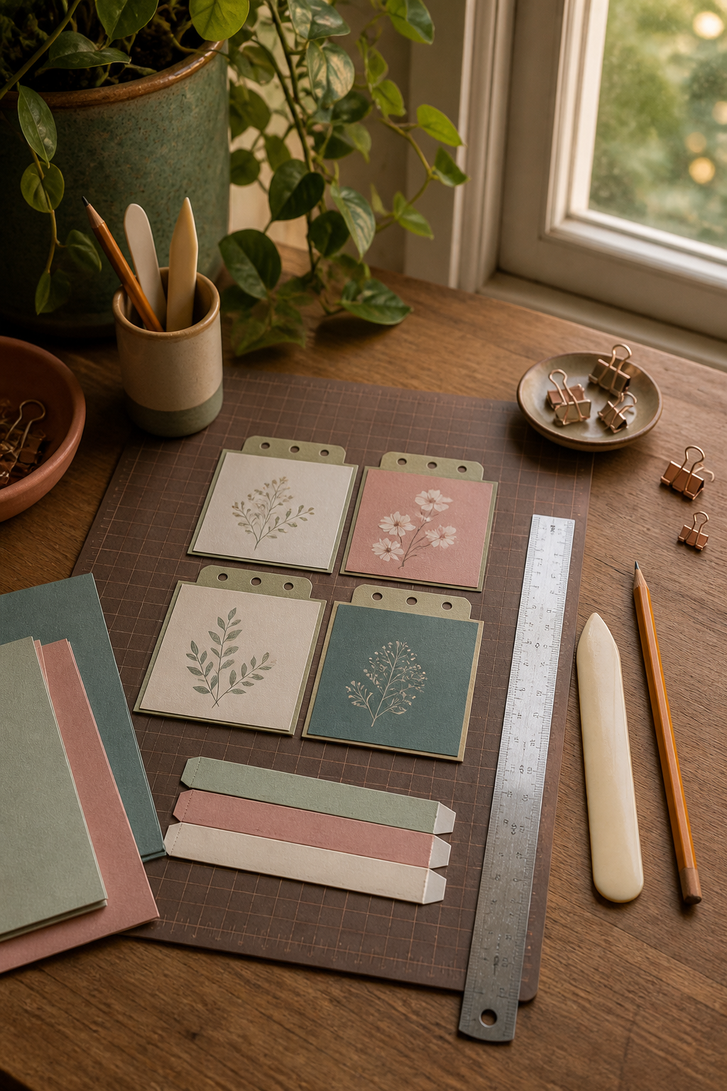 Paper craft table prepared for a waterfall flip