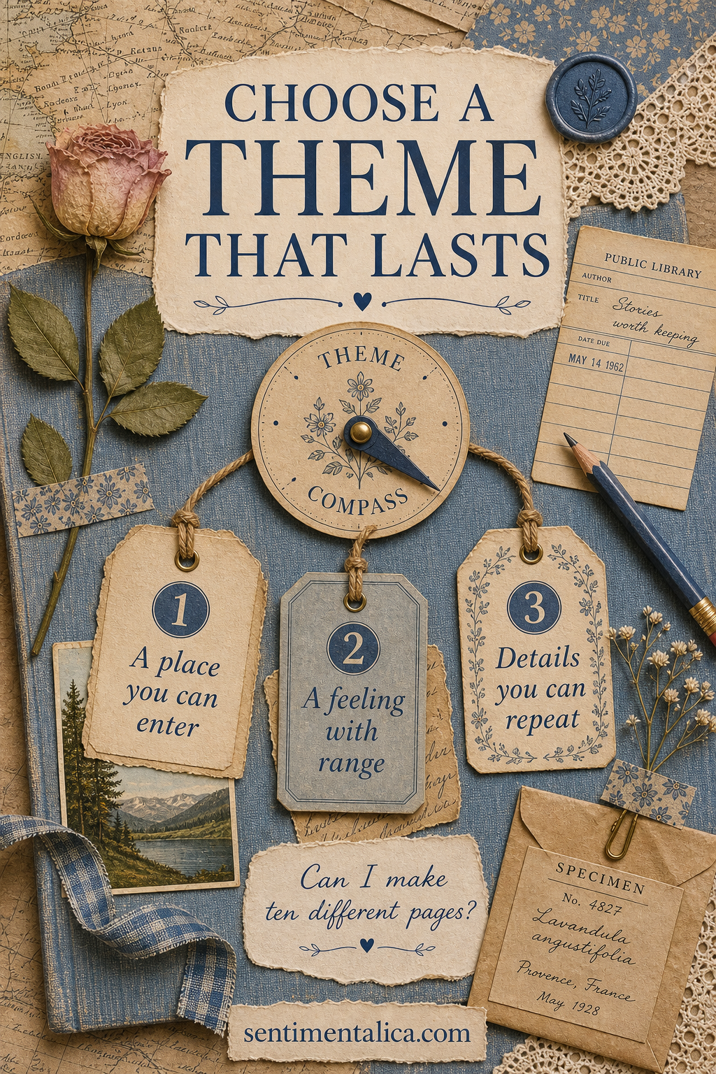 Choose a theme that lasts infographic with place, feeling and repeatable-detail filters