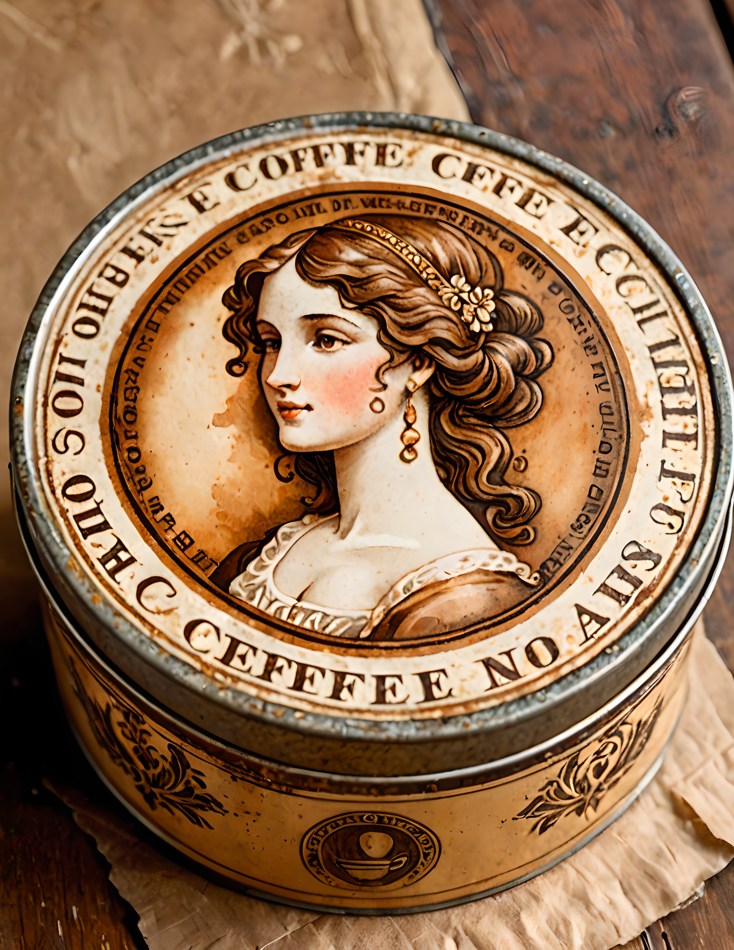 Real Morning Brew printable page with a vintage coffee tin and warm brown details