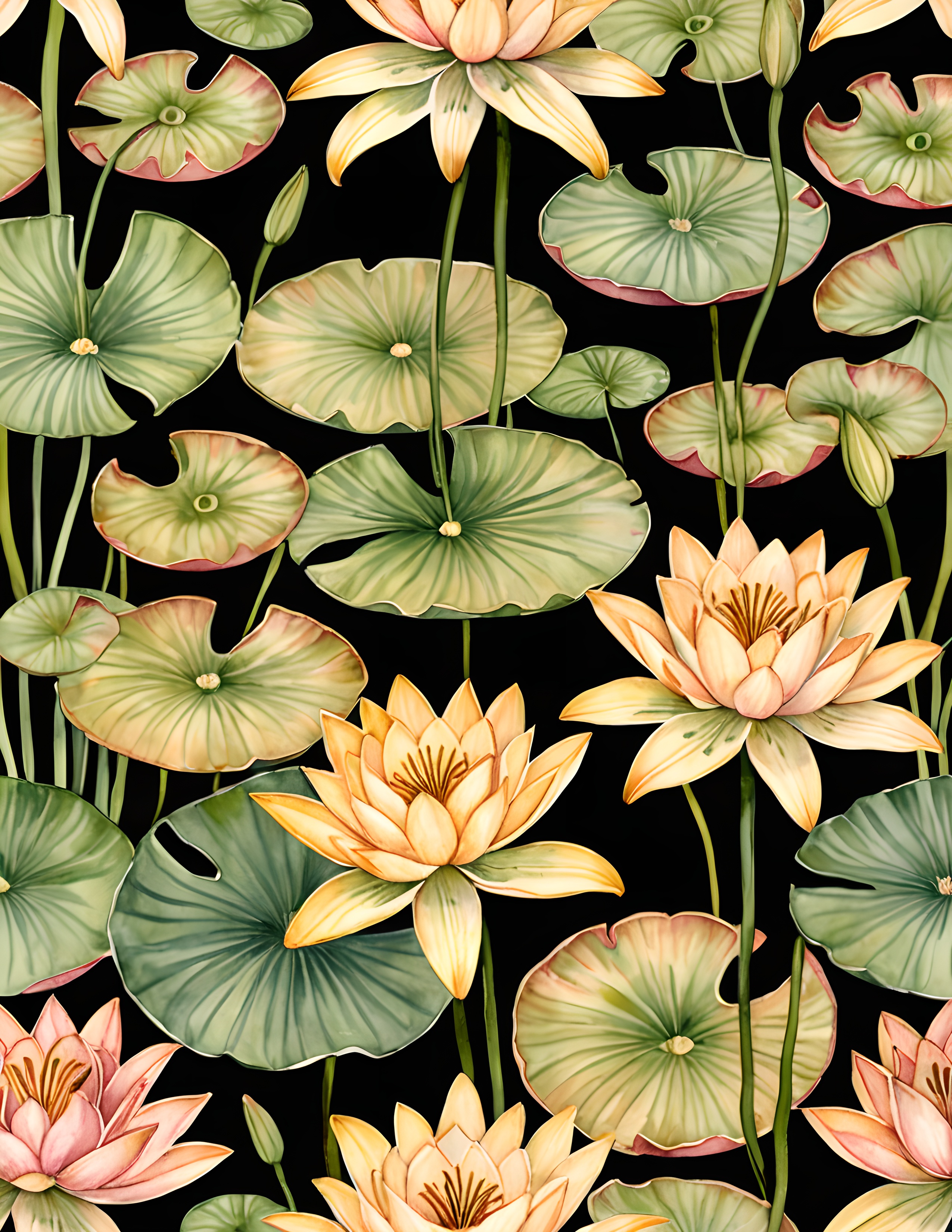 Water-lily page from the Nouveau Goddess image pack