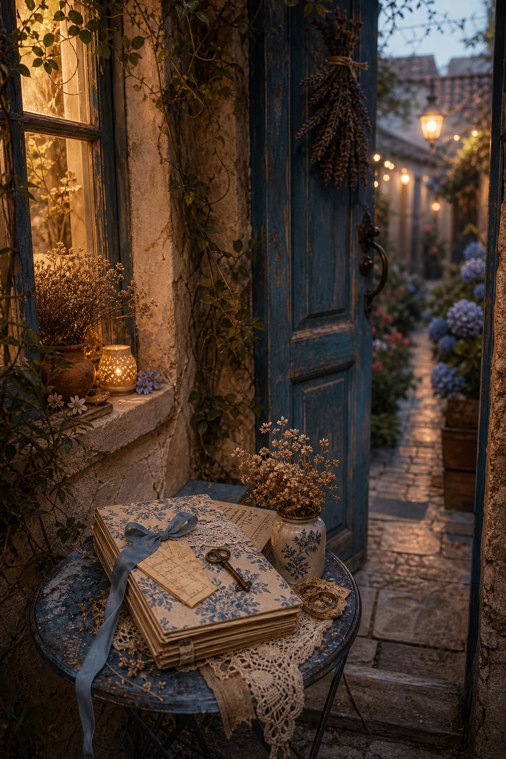 Thin atmospheric place scene for junk journal inspiration