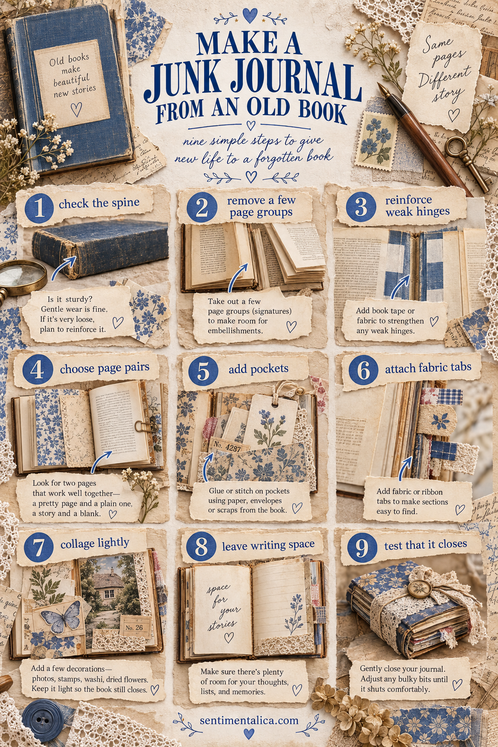 Nine-step guide to making a junk journal from an old book