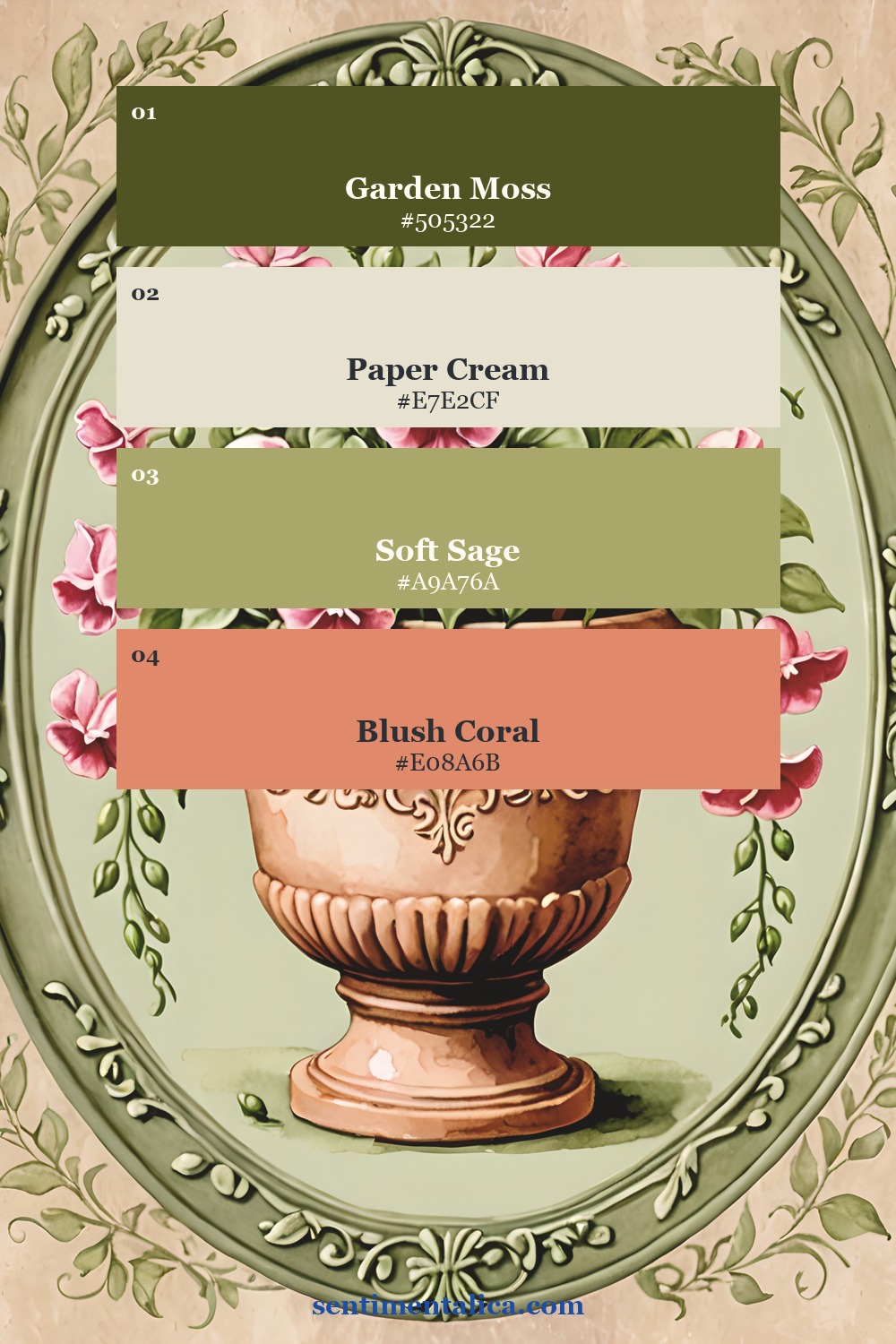 Garden Path spring palette sampled from a real printable page