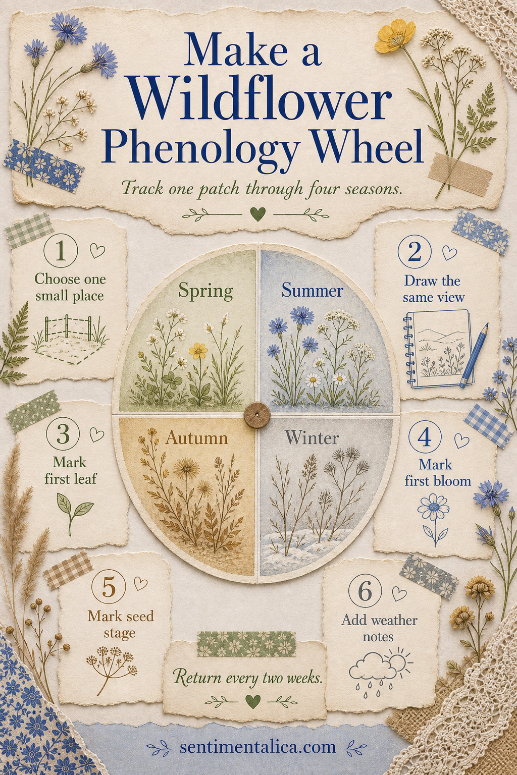 Wildflower phenology wheel tutorial infographic