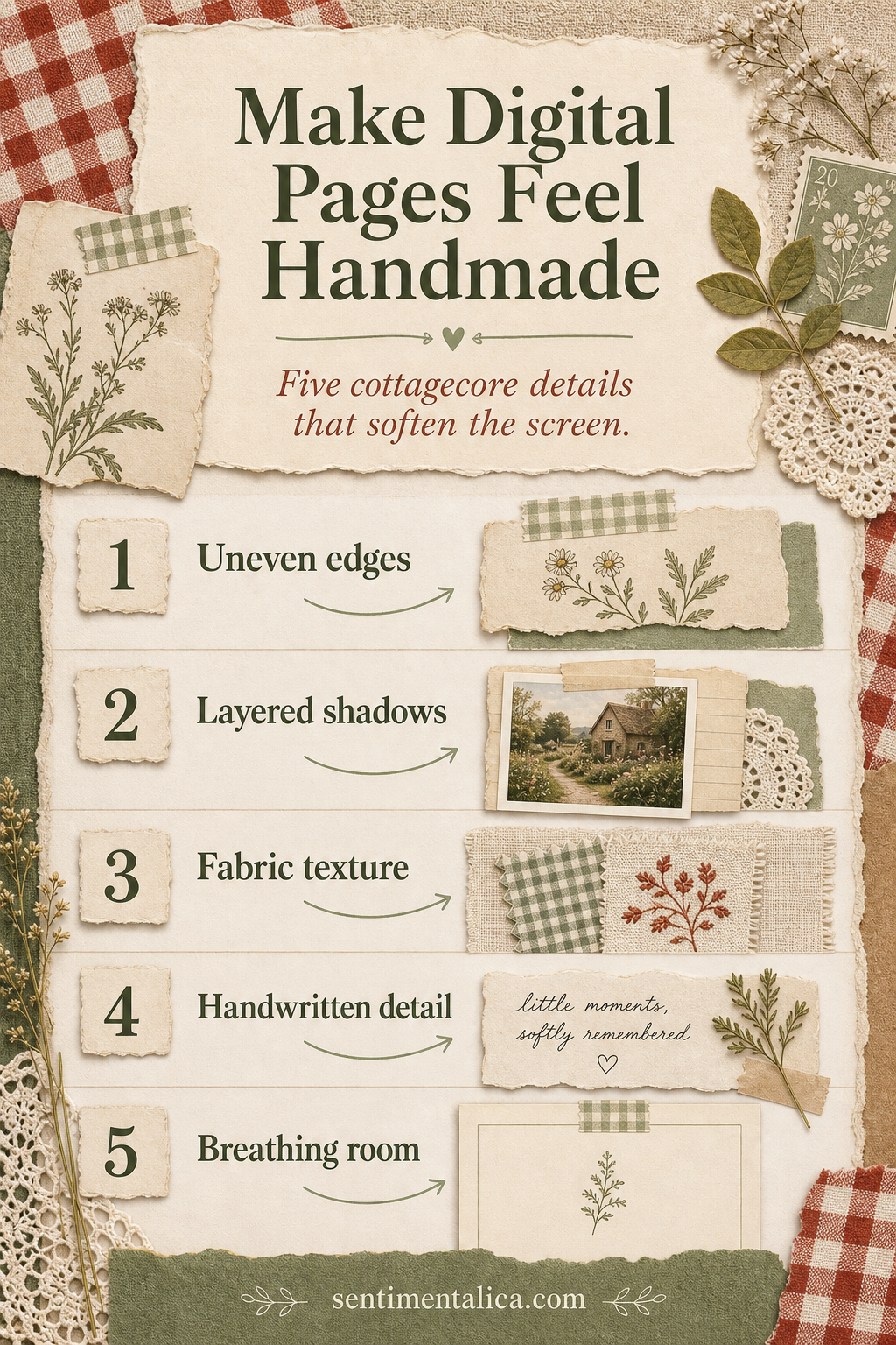 Five ways to make cottagecore digital pages feel handmade