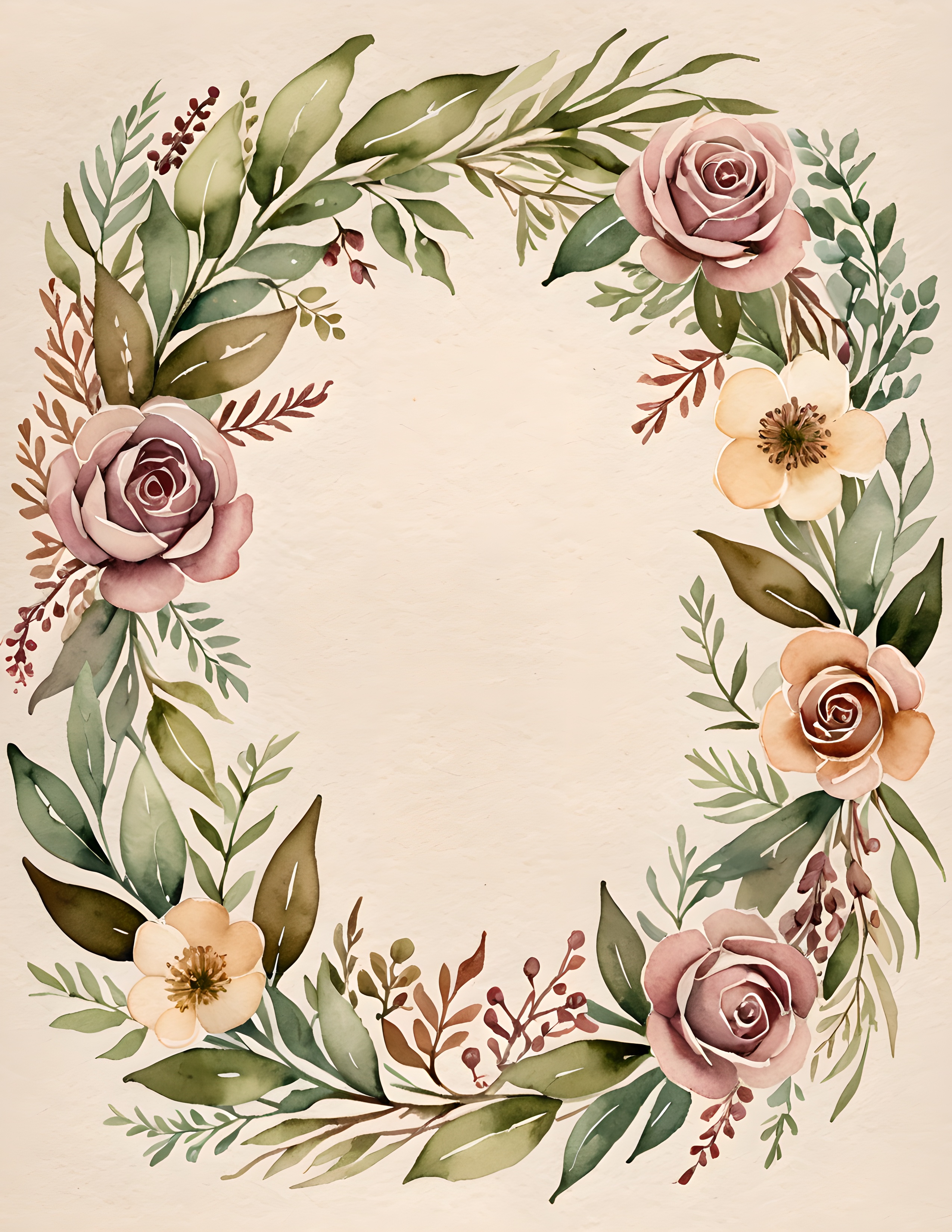 Real Pressed Bloom page with a soft botanical wreath and open center