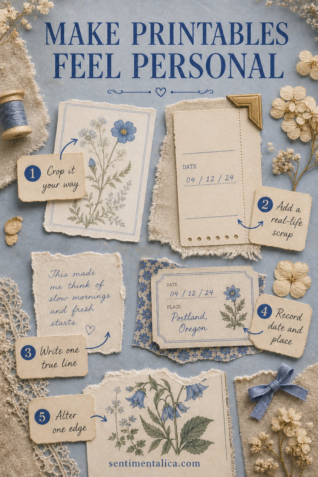 Make printables feel personal infographic with five practical layers of ownership