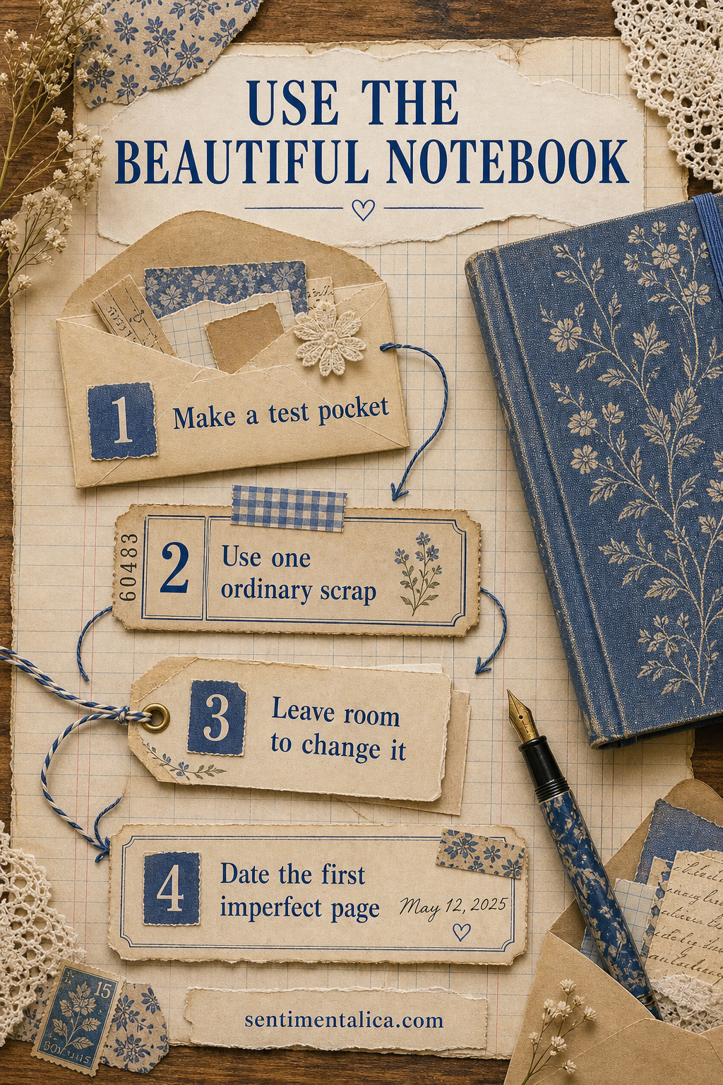 Use the beautiful notebook infographic with a four-step permission ritual