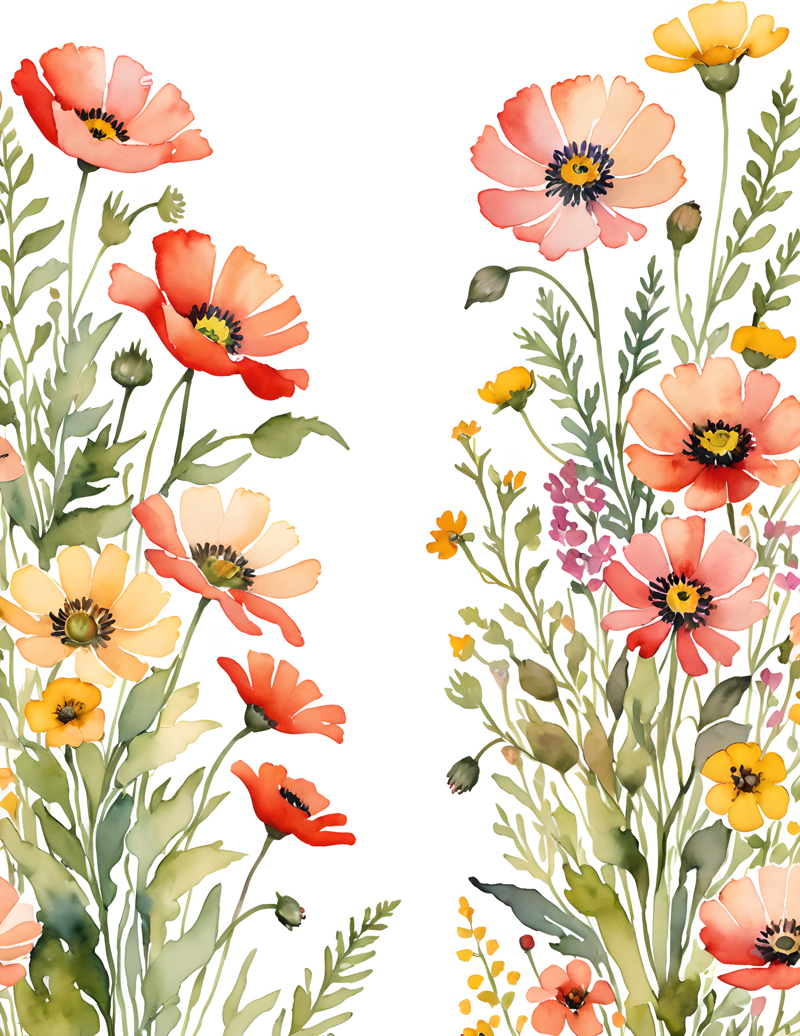 Real Wild Bloom page with a loose wildflower arrangement along one edge