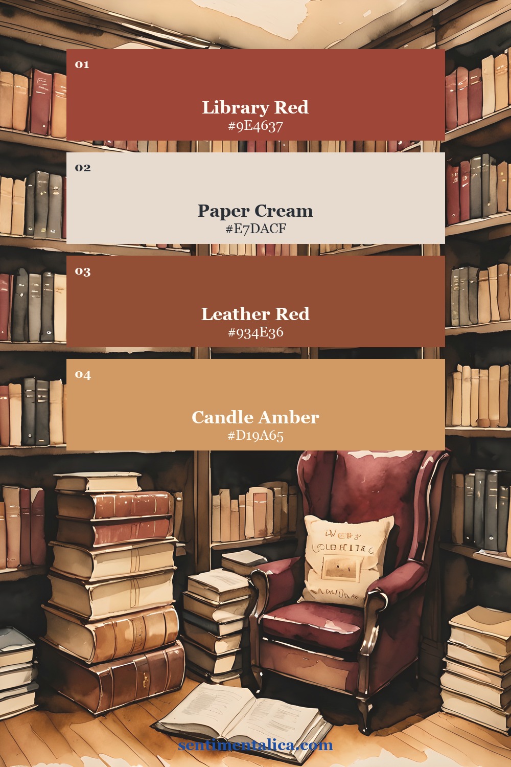 Library journal palette sampled from a real Book Lover printable page