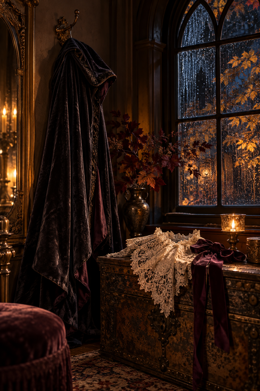 Atmospheric halloween memory keeping scene beside the journal page-making method