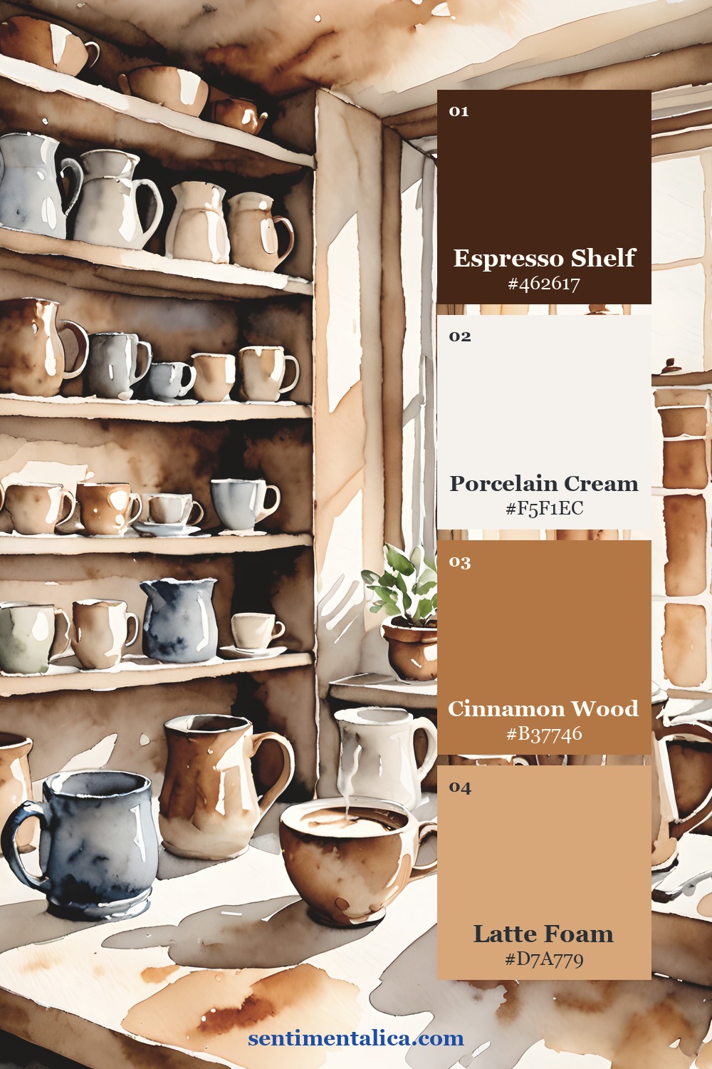 Morning Brew palette with espresso cream cinnamon and latte colors