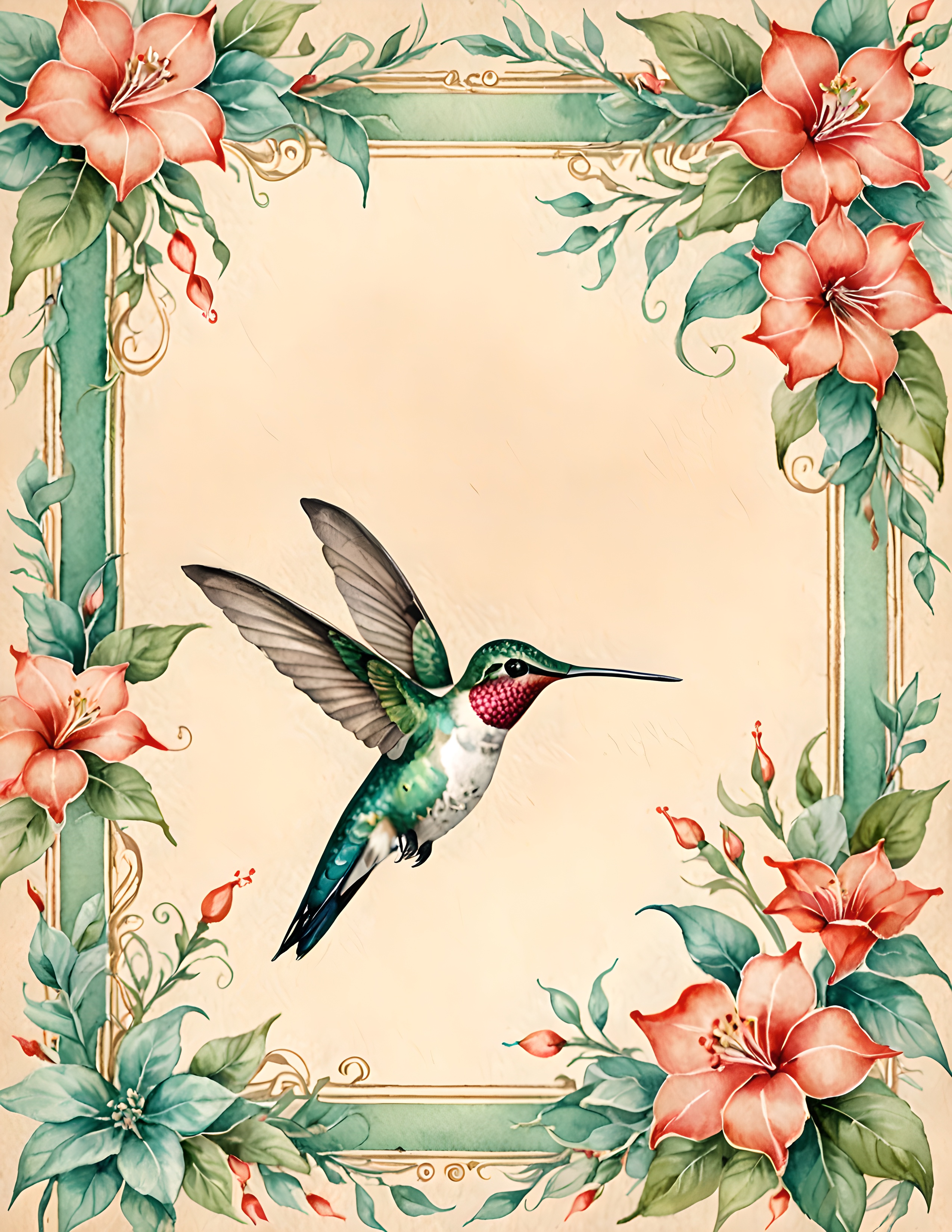 Authentic Nectar Bloom botanical watercolor page