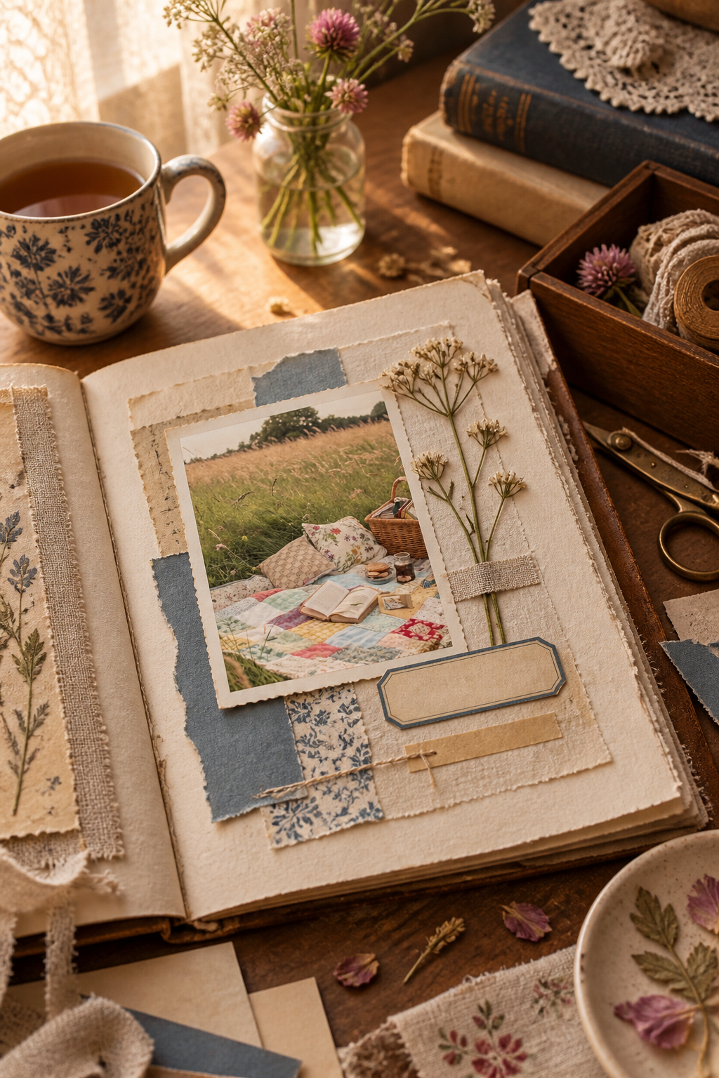 A warm handmade memory page built around one photograph