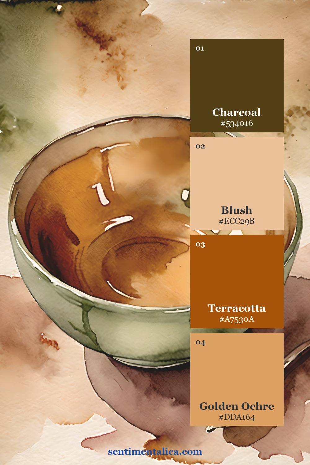 First Tea Bloom palette sampled from a real printable page
