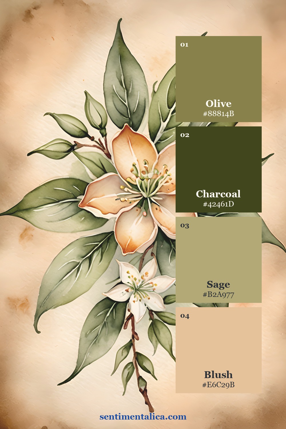 Third Tea Bloom palette sampled from another printable page