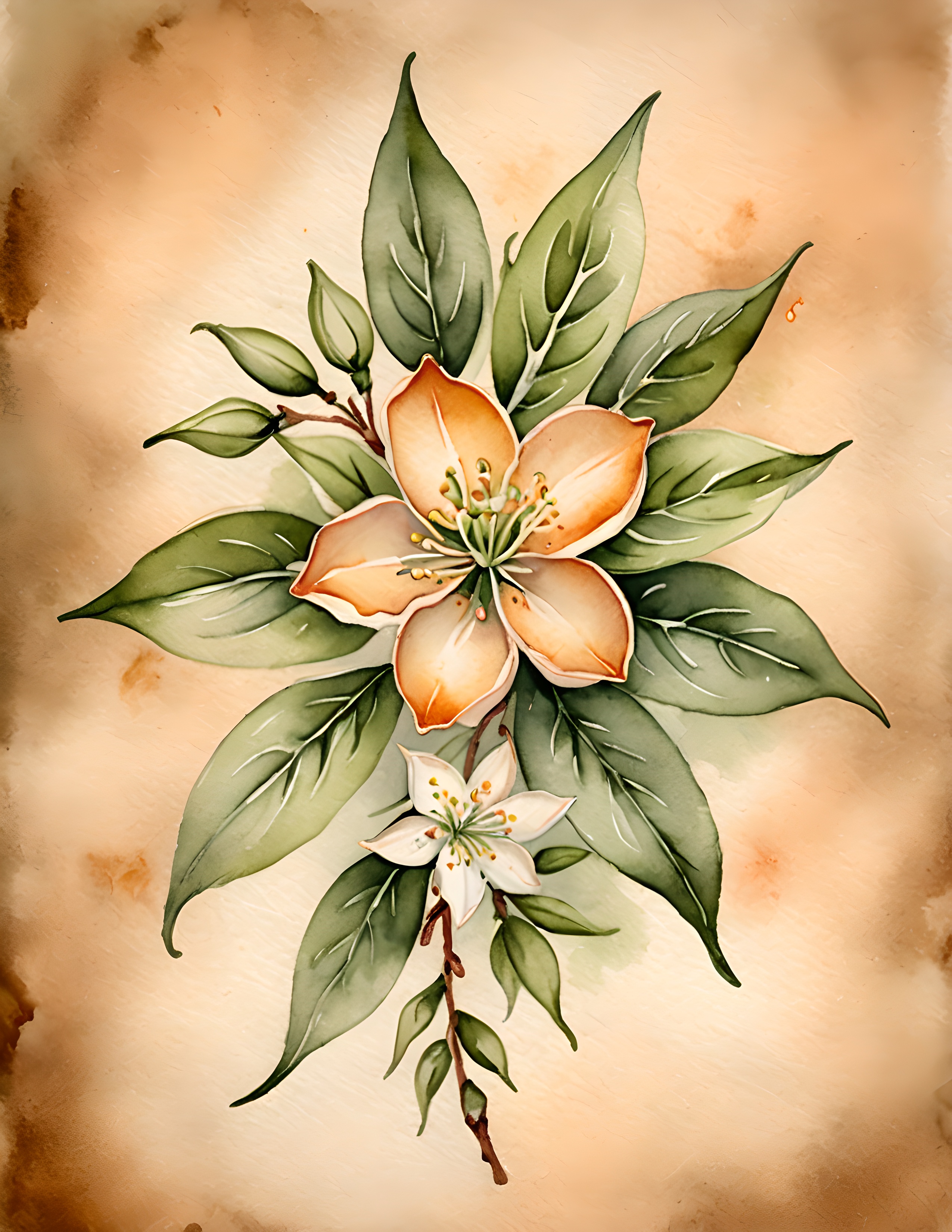 Third real Tea Bloom printable page