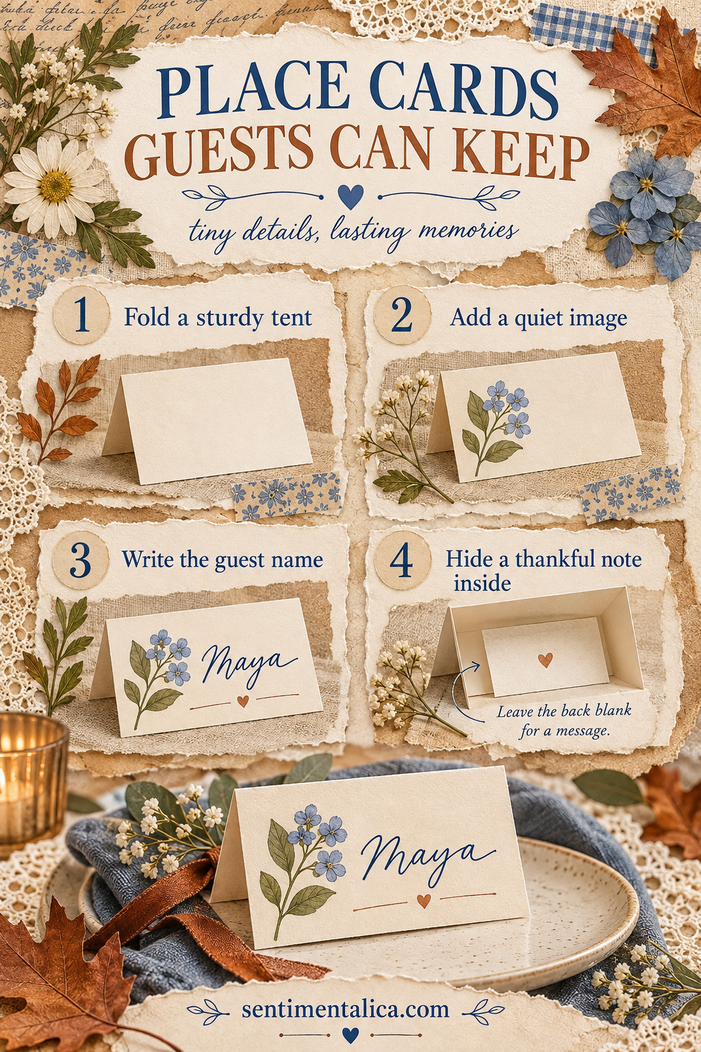 Four-step guide to Thanksgiving place cards guests can keep