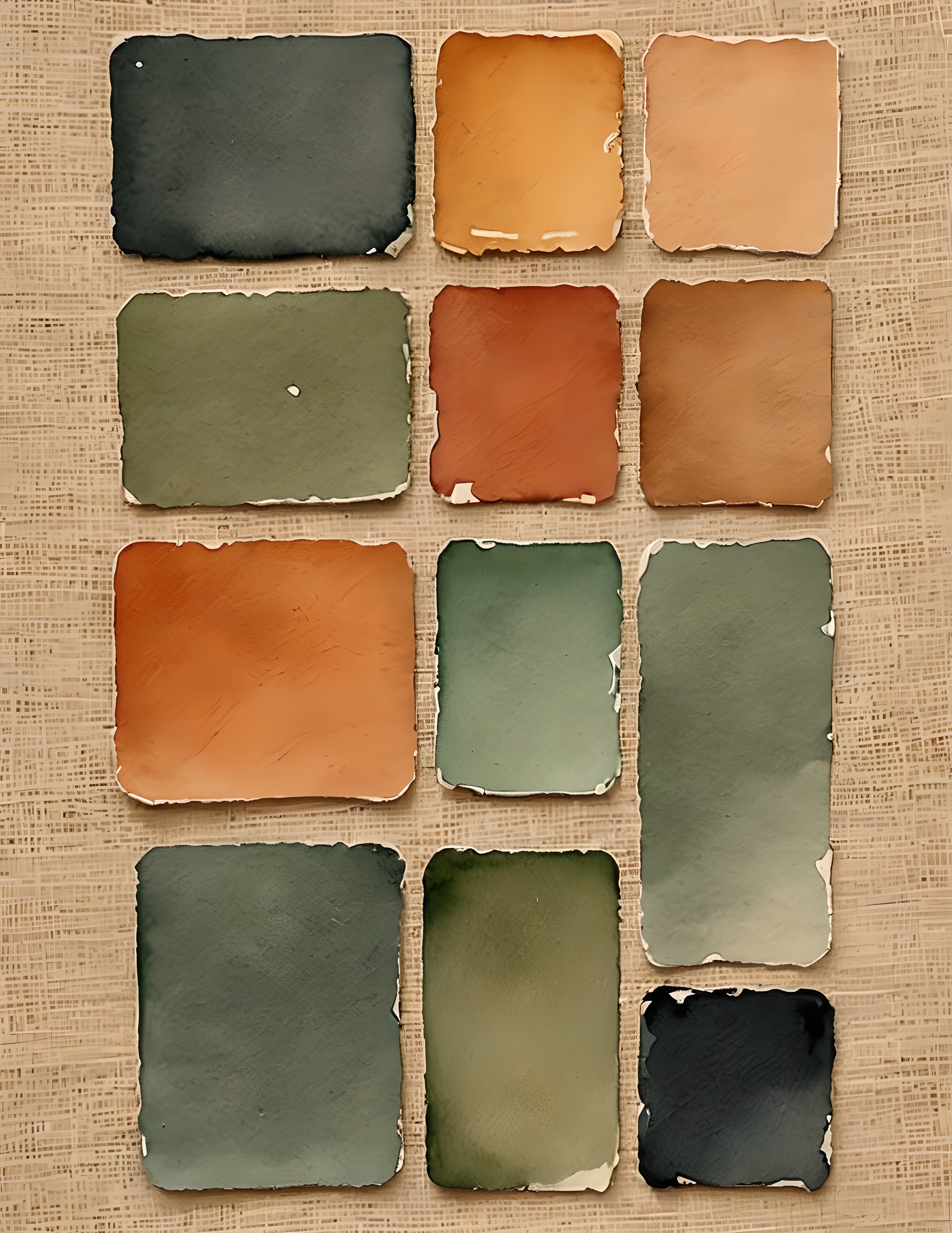 Real Swatch Book printable page with vintage watercolor color studies