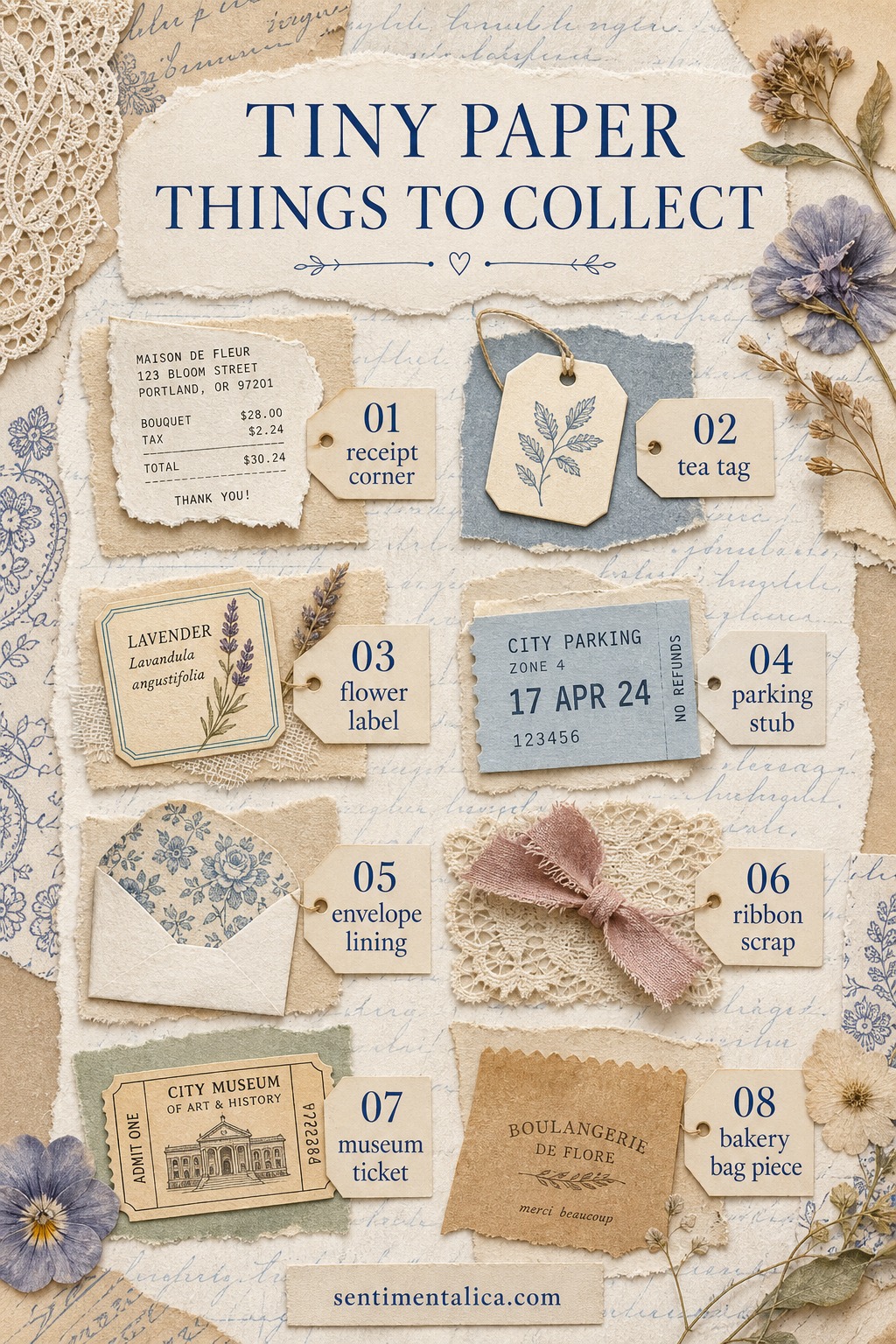Tiny paper things to collect infographic