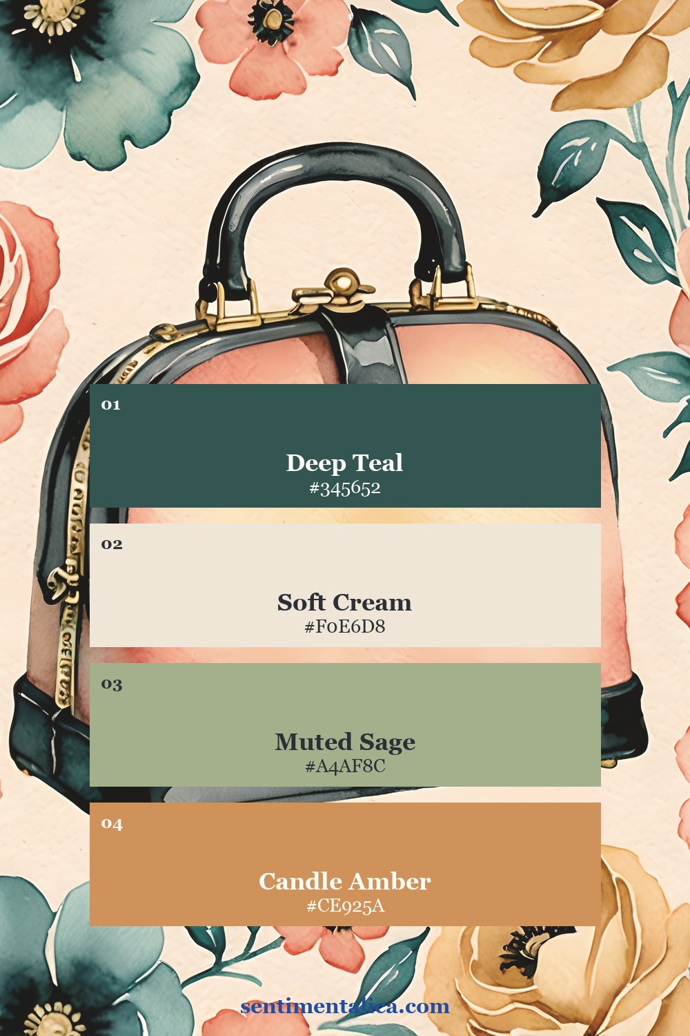 Fifties vintage wallpaper palette sampled from a real printable page